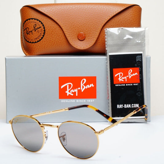Ray-Ban Sunglasses Polarised Silver Mirror New Round RB 3637 9196/G3 50mm