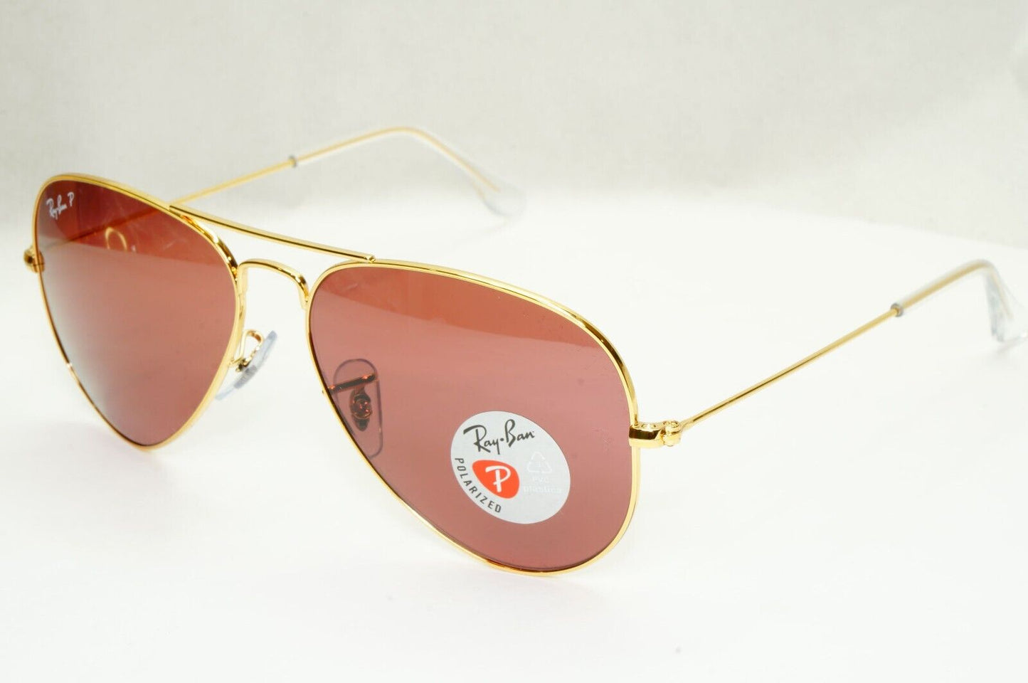 Ray-Ban Sunglasses Aviator Polarised Gold Dull Rose Purple RB 3025 9196/AF 50mm