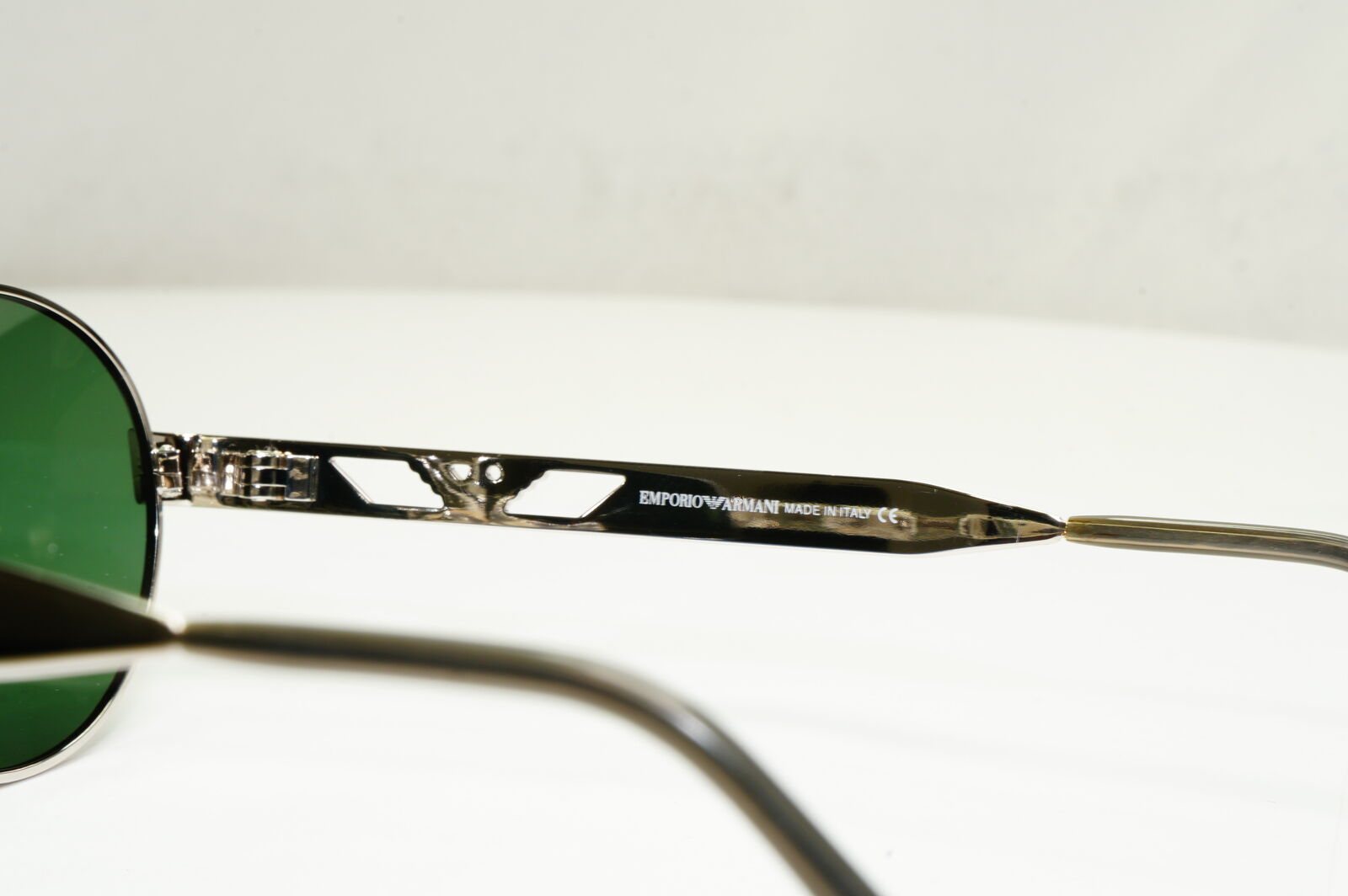 Emporio Armani Sunglasses 1997 Vintage Silver Round Green Eagle Metal 023-S 707