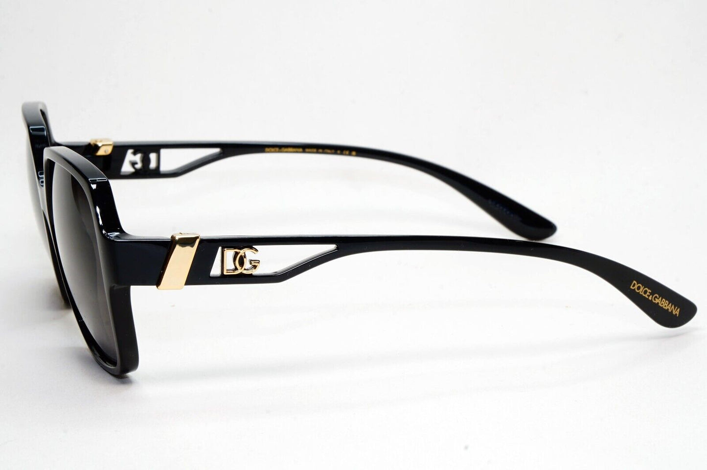 Dolce & Gabbana Black Gold Square Glossy Womens Sunglasses DG 5065 501 55mm