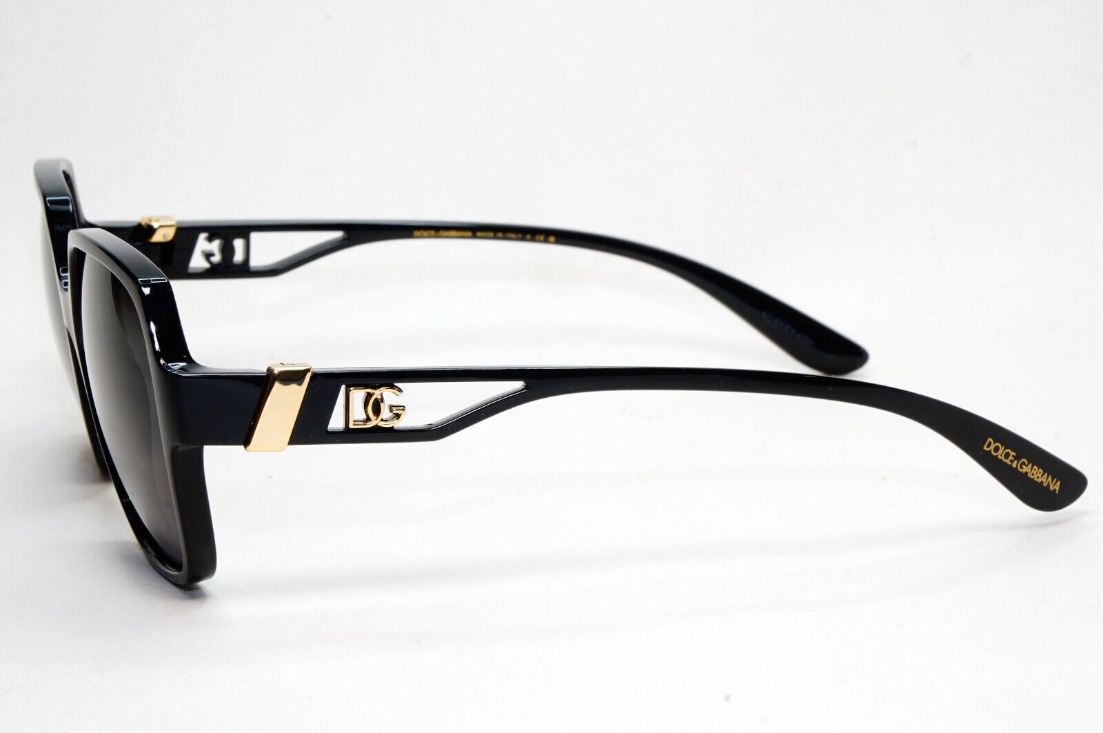 Dolce & Gabbana Black Gold Square Glossy Womens Sunglasses DG 5065 501 55mm