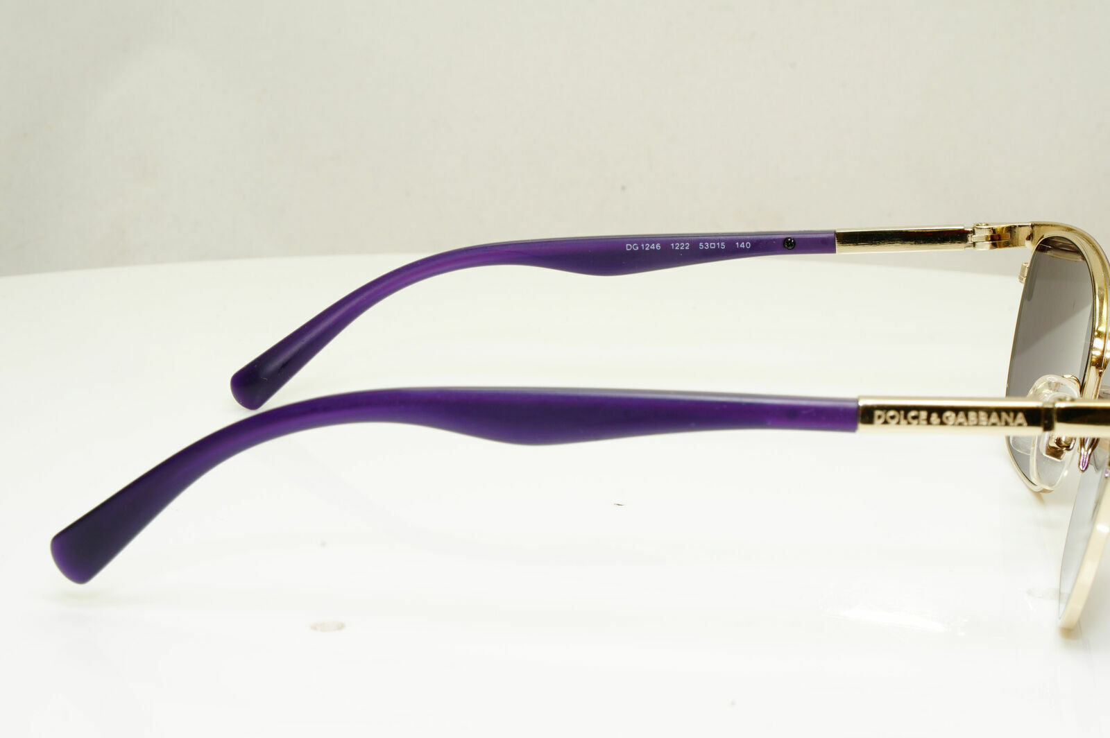 Dolce & Gabbana Gold Violet Purple Rectangle Metal Sunglasses DG 1246 1222 30197