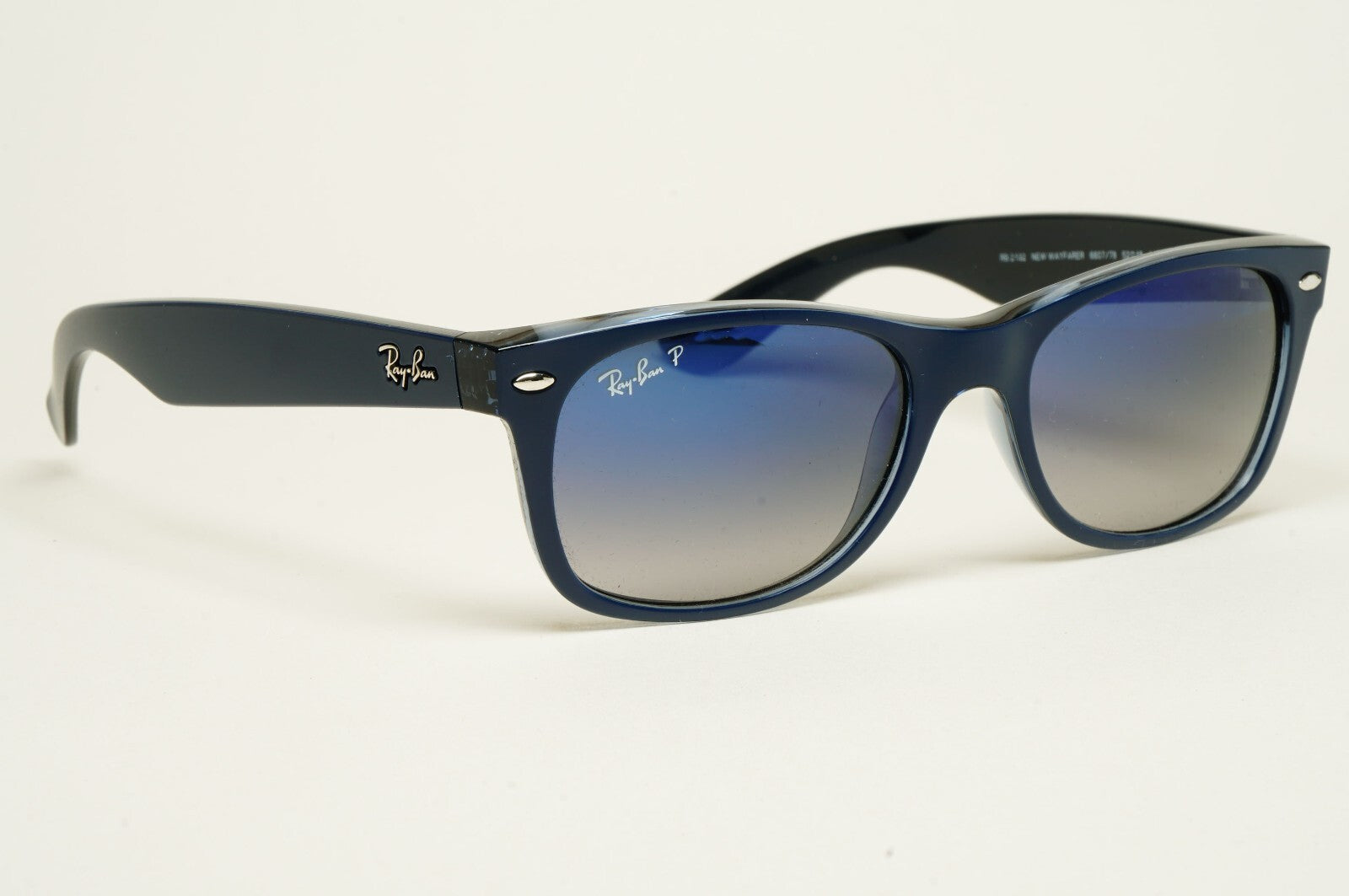 Ray-Ban Sunglasses Polarised New Wayfarer Blue Graident RB 2132 6607/78 52mm