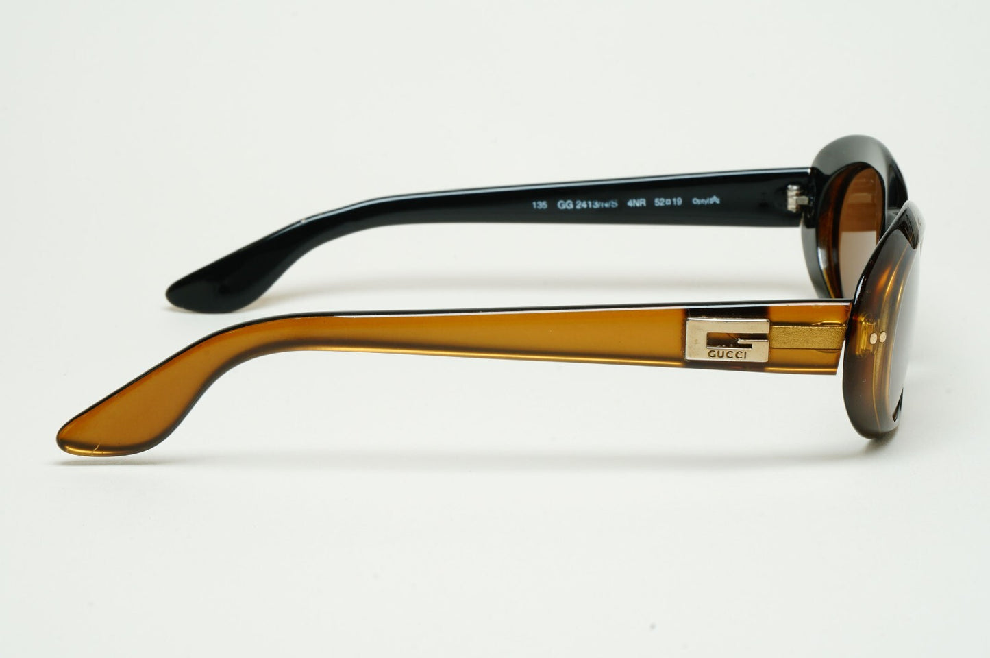 Gucci Sunglasses 1997 Vintage Brown Oval Honey GG 2413/N/S 4NR 100325