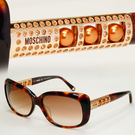 Moschino Sunglasses 2005 Vintage Brown Gold Pearl Tortoise MO572 03 101124
