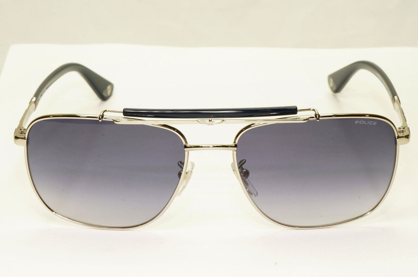 Police Grey Blue Sunglasses Pilot Brow Bar Origins 44 SPL D43 COL 0E70 58mm