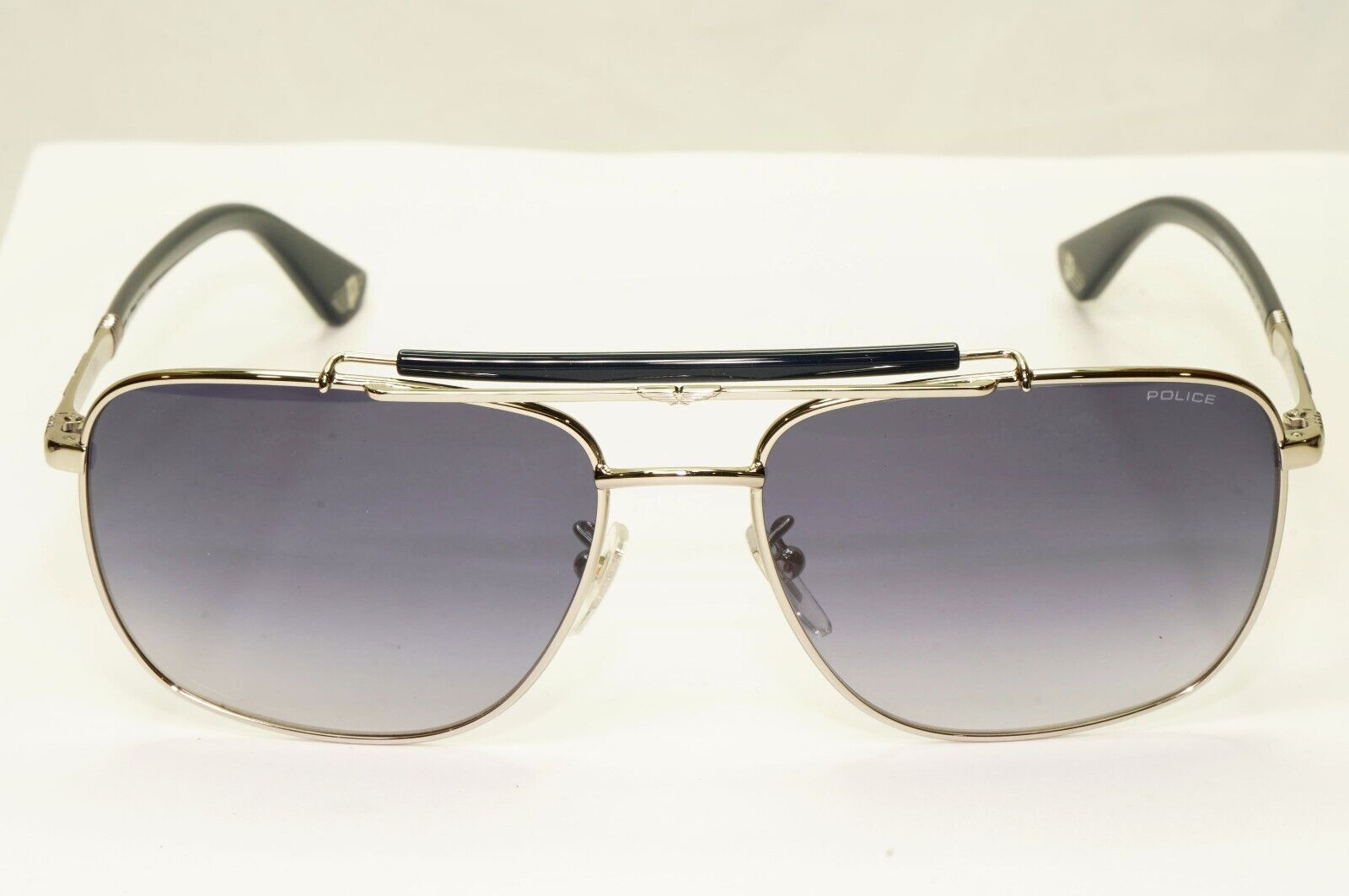 Police Grey Blue Sunglasses Pilot Brow Bar Origins 44 SPL D43 COL 0E70 58mm