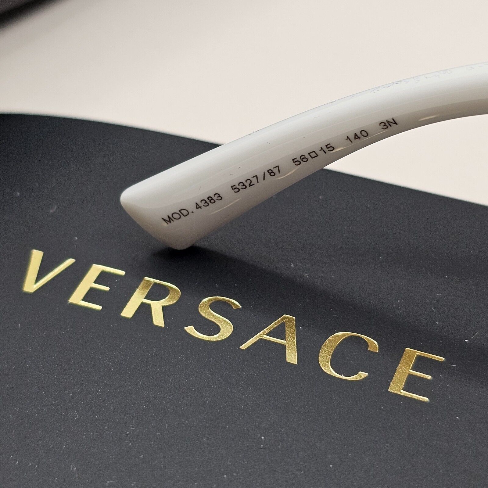 Versace Sunglasses White Gold V Black Square MOD VE 4383 5327/87 56mm