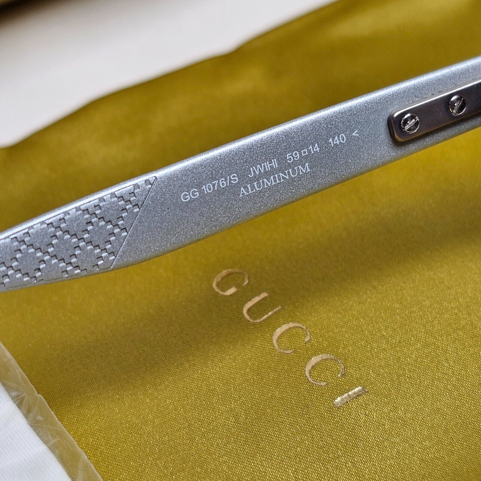 Gucci Sunglasses 2013 Vintage Aluminum Grey Matte GG 1076/S JWIHI 59mm 290125