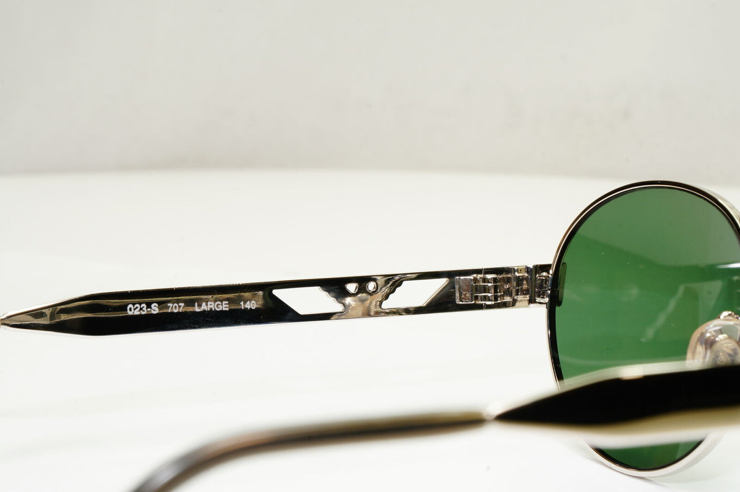 Emporio Armani Sunglasses 1997 Vintage Silver Round Green Eagle Metal 023-S 707