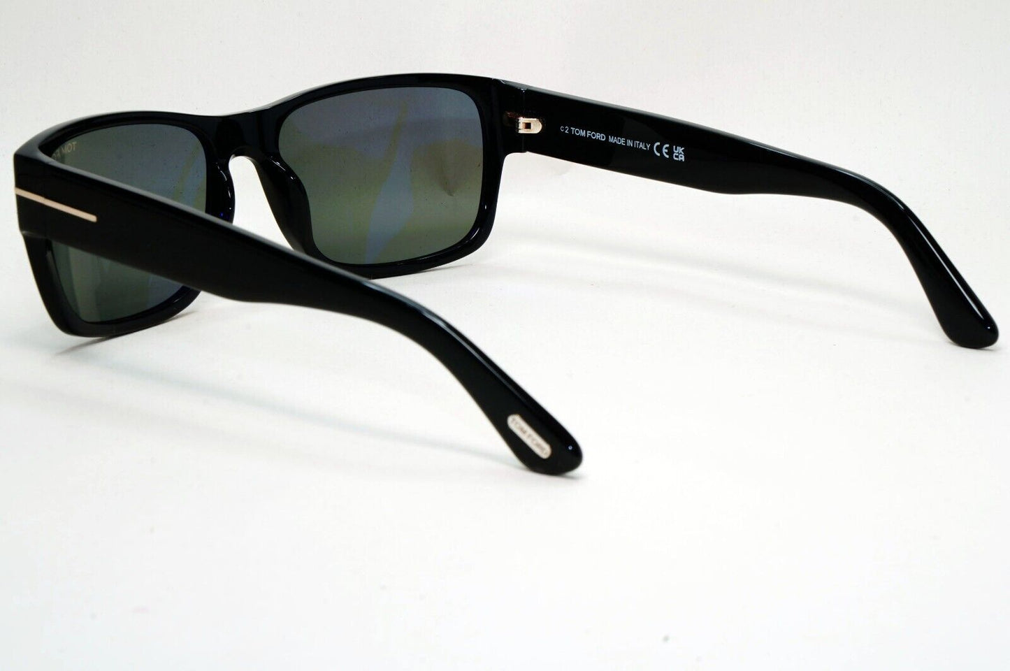 Tom Ford Sunglasses Mason Black Glossy Green Square FT0445 TF 445 01N 58mm