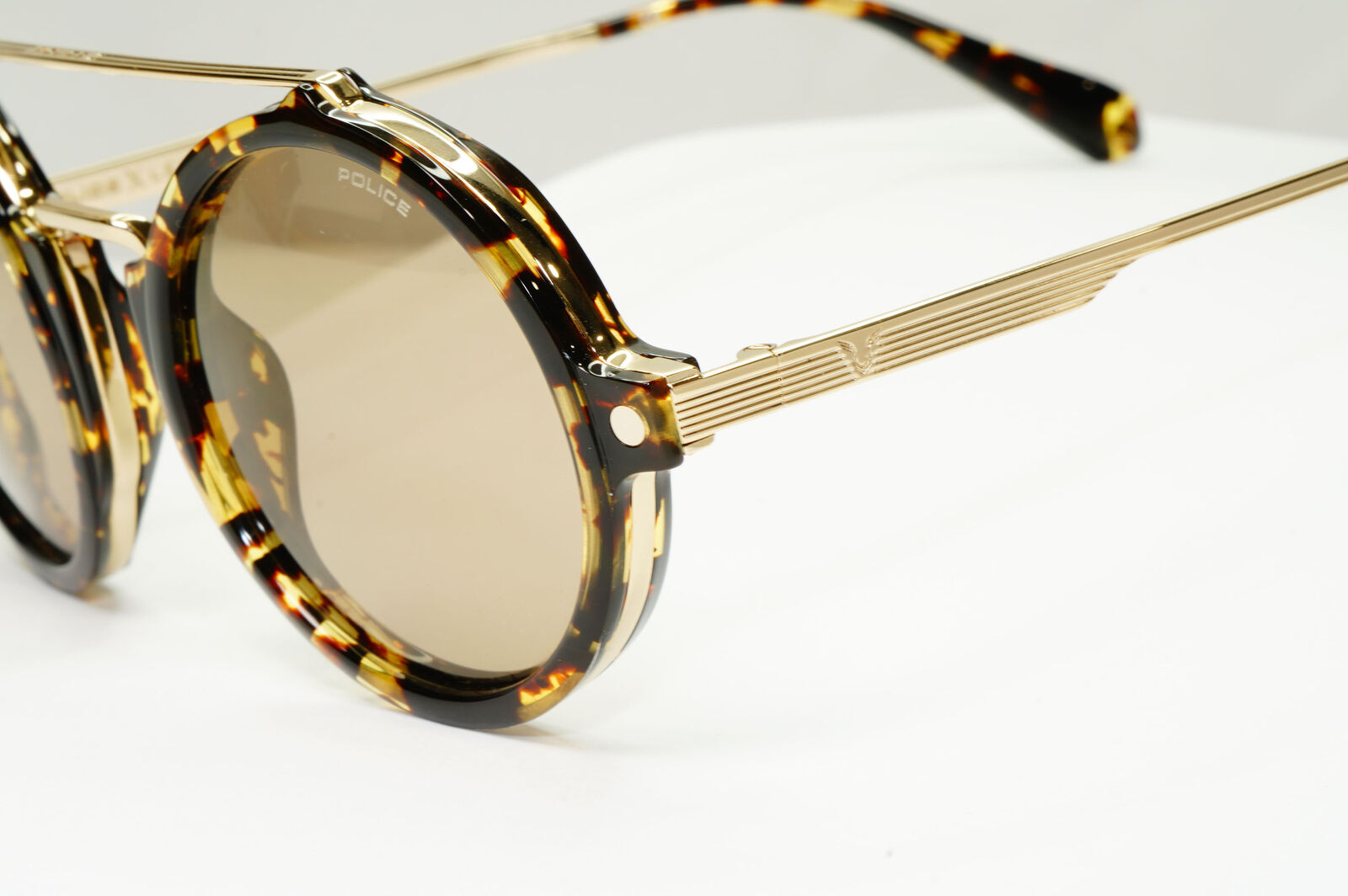 Police Lewis Hamilton F1 Sunglasses Gold Brown Tortoise Round SPL A27 COL 594G