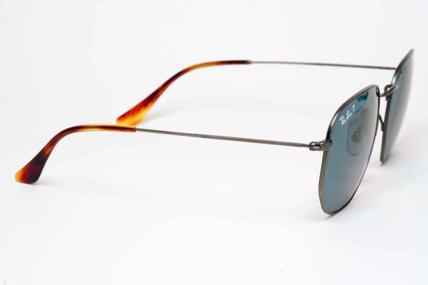 Ray-Ban Sunglasses Hexagonal Titanium Polarised Grey Blue RB 8148 9208/T0 54mm