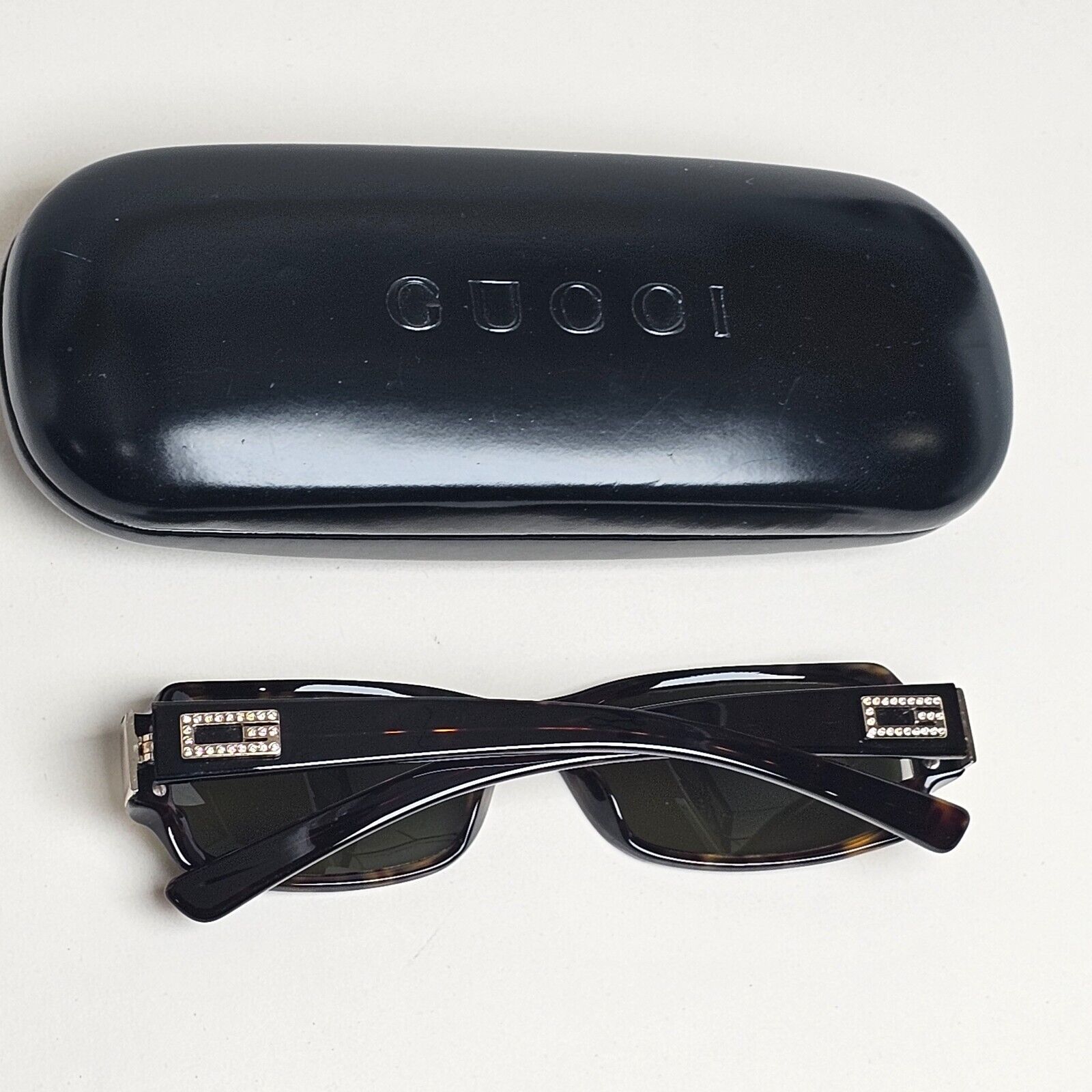 Gucci Sunglasses 1998 Vintage Brown Rectangle Small GG 2548/STRASS 086 180125