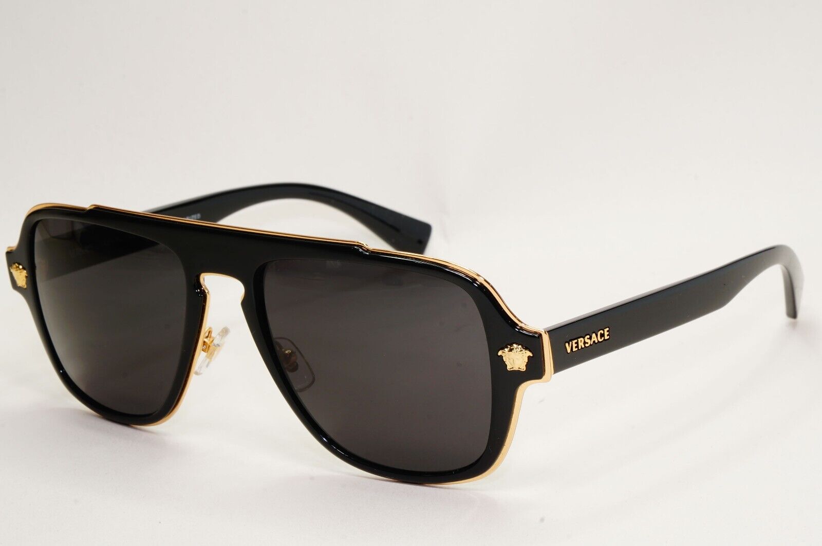 Versace Sunglasses Black Gold Medusa Glossy Square MOD VE 2199 1002/81 260724