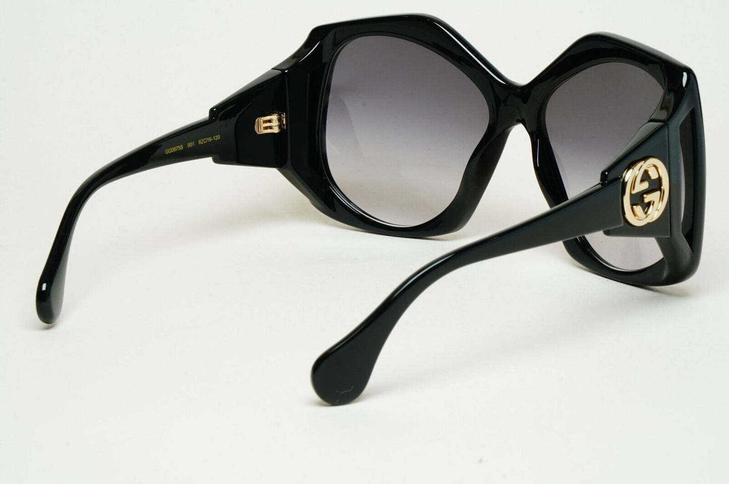 Gucci Sunglasses 2021 Oversized Black Grey Gold Large Square GG0875S 001 070125
