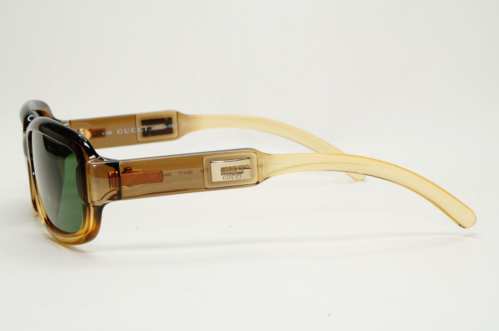 Gucci Sunglasses 1997 Vintage Brown Transparent Honey Green GG 2475/S T7V 291024