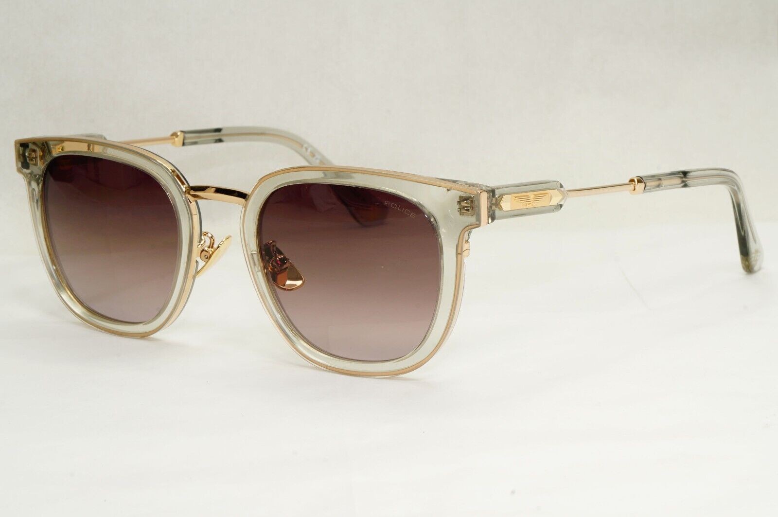 Police Sunglasses Transparent Gold Brown Gradient SPL F19 Prince 3 COL 0M78 51mm