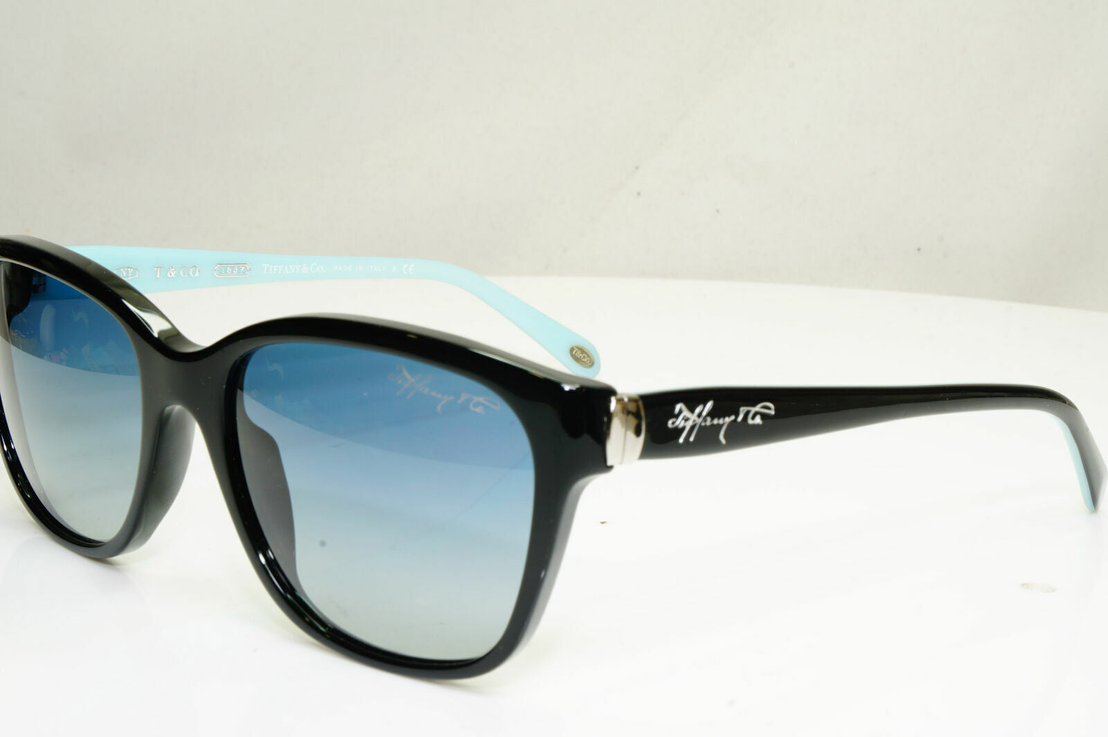 Tiffany & Co Black Sunglasses Blue Gradient Womens Square TF 4083 8001/4L 30643