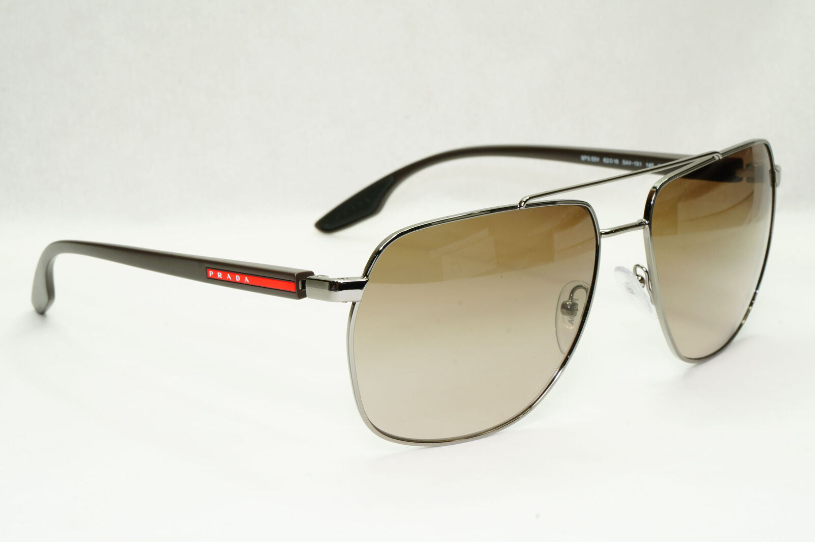 Prada Sunglasses Brown Pilot Gradient Gunmetal PS55VS SPS 55V 5AV-1X1 62mm