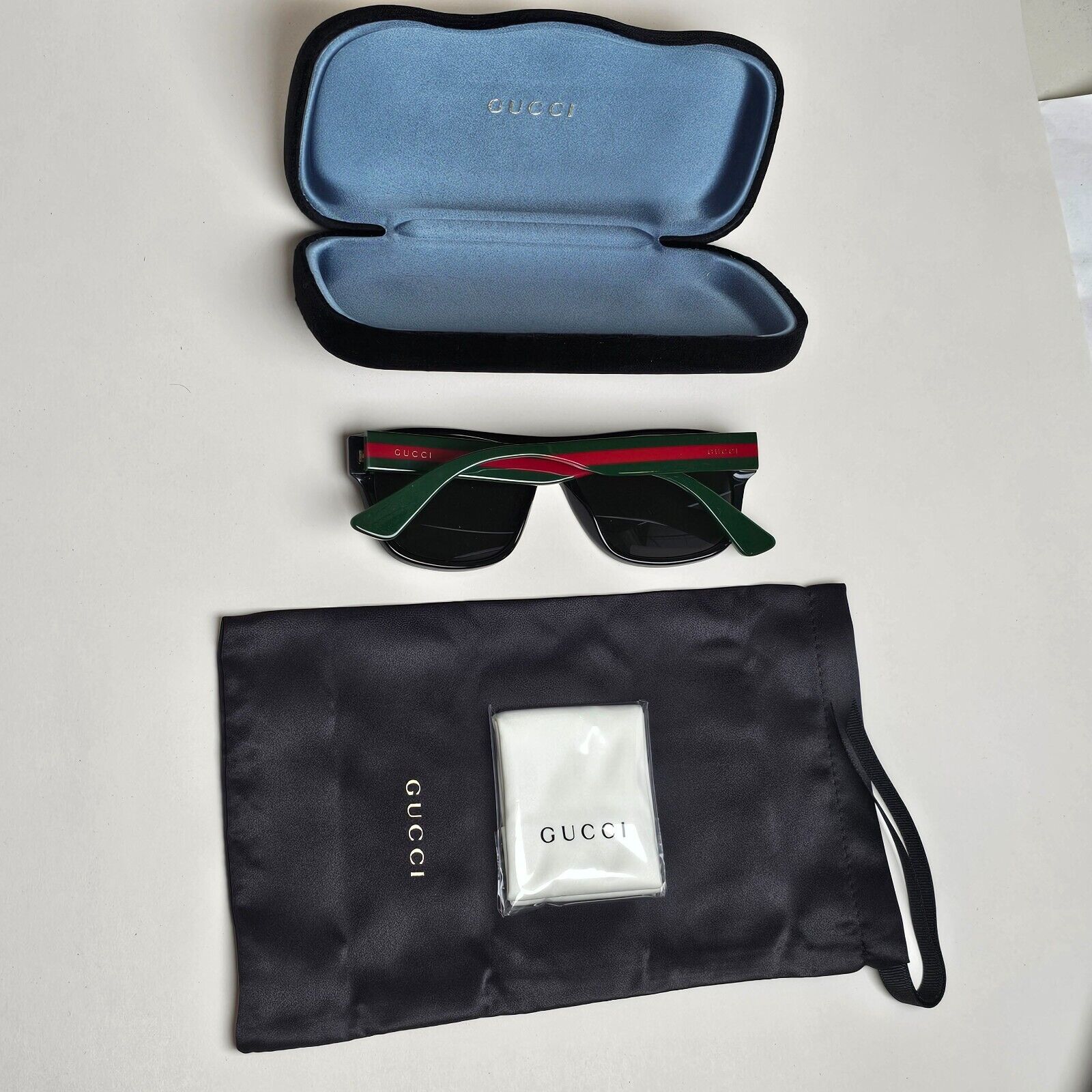 Gucci Sunglasses 2018 Polarized Black Grey Red Green GG0341S 002 56mm 110225