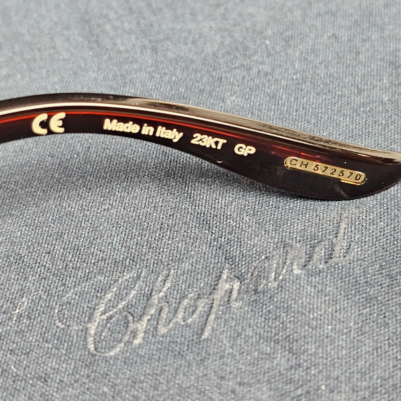 Chopard Sunglasses 23K Gold Plated Pilot Black Metal SCH 763 300K 58mm 120125