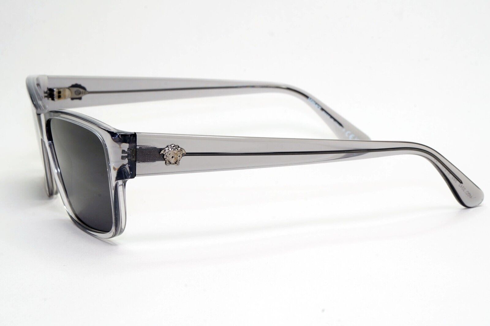Versace Sunglasses Grey Transparent Black Square Medusa MOD 3342 593 57mm
