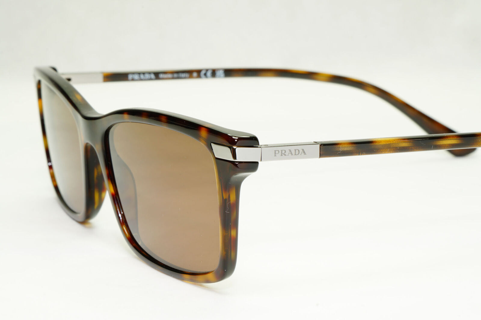 Prada Sunglasses Brown Square Tortoiseshell PR03YV VPR 03Y 2AU-1O1 56mm