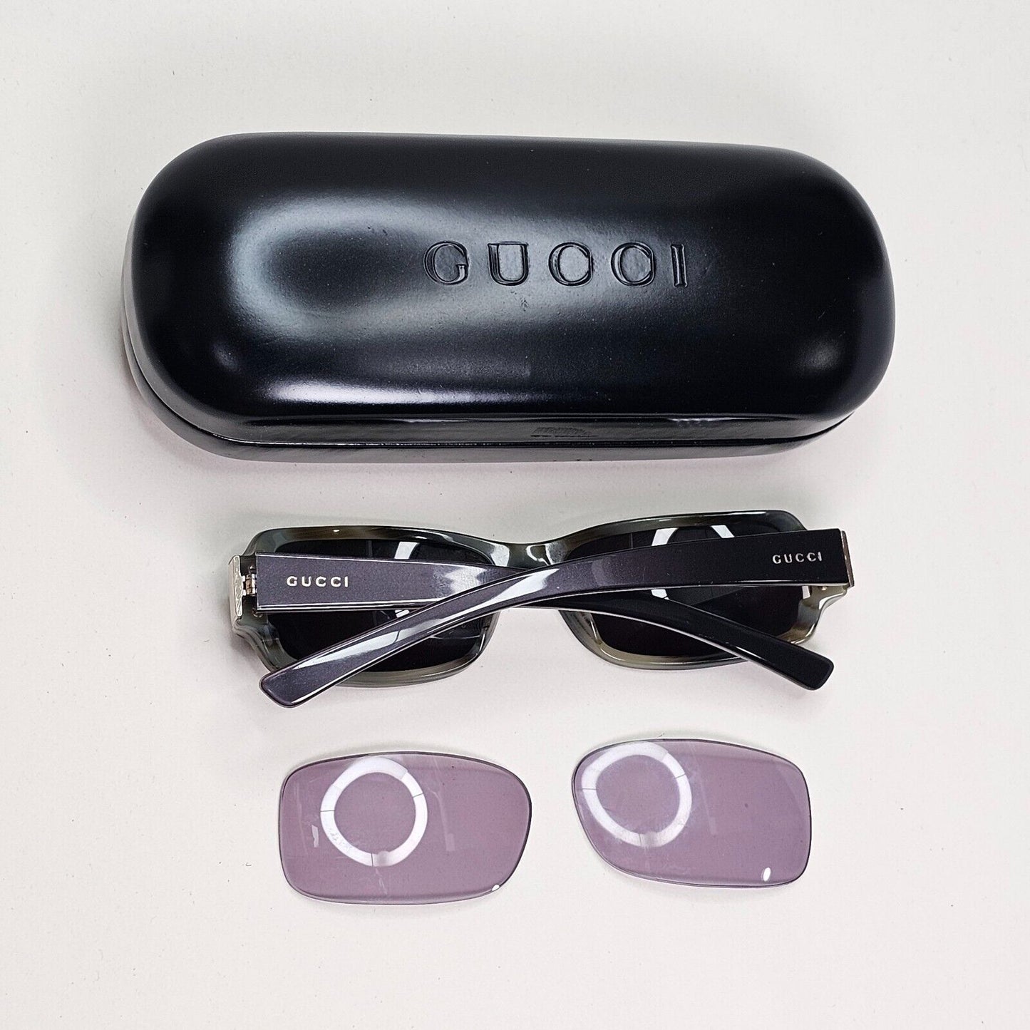 Gucci Sunglasses 1999 Vintage Black Grey Rectangle Small GG 2548/S NJ5 050824