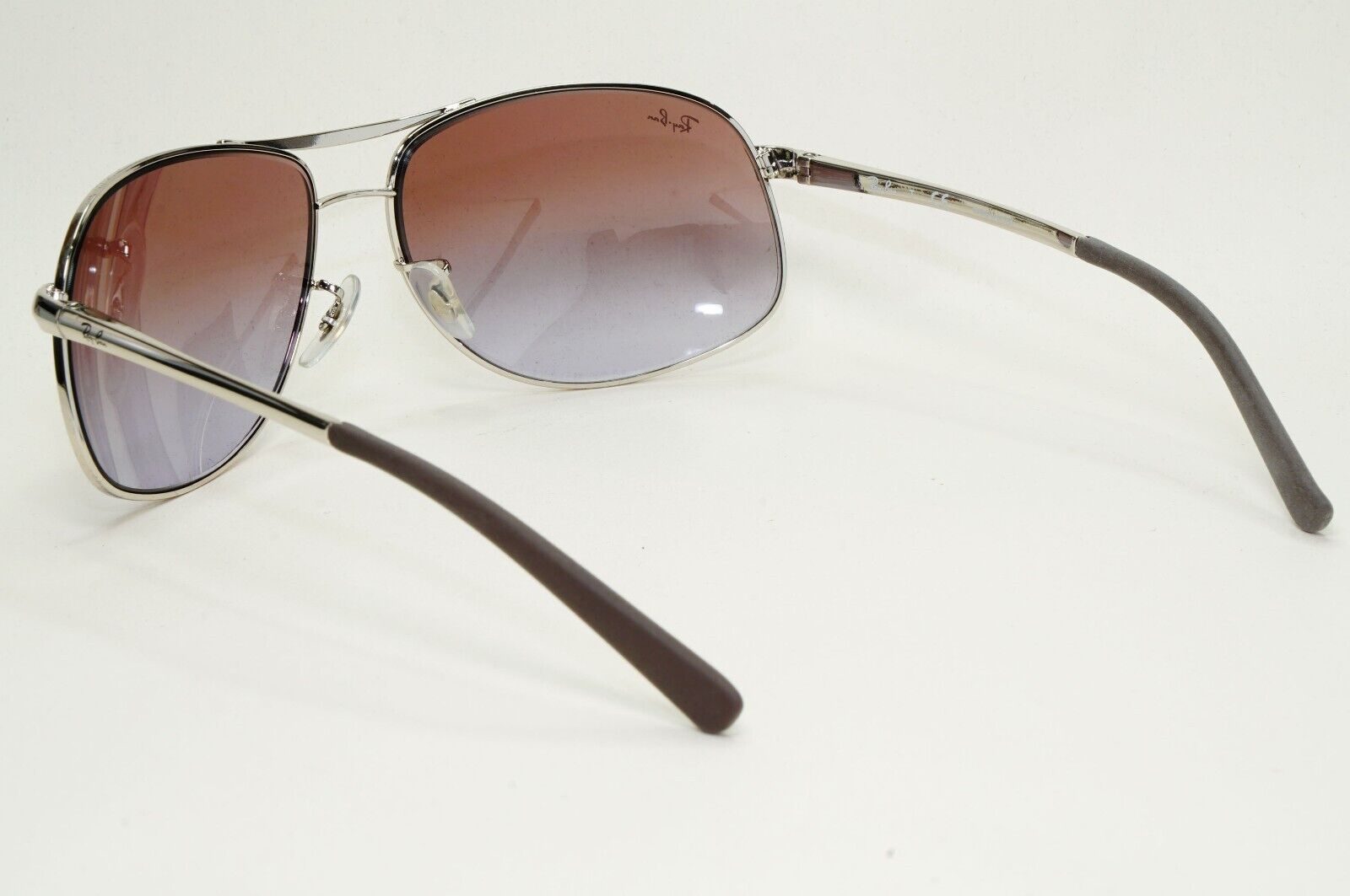 Ray-Ban Sunglasses 2013 Vintage Silver Brown Grey Wrap Pilot RB 3387 003/68 64mm