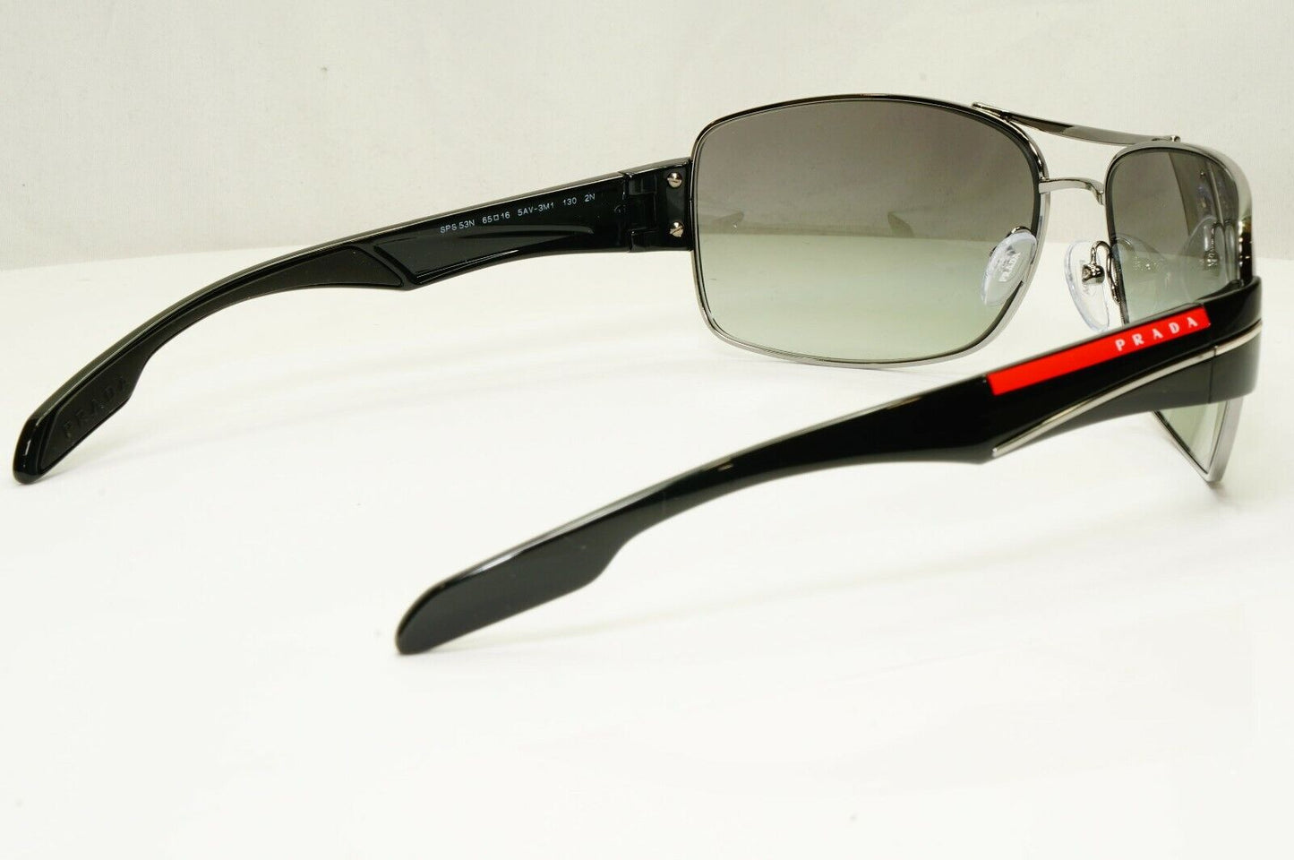 Prada Sunglasses Mens Black Grey Gradient Fade Square PS53NS SPS 53N 5AV-3M1
