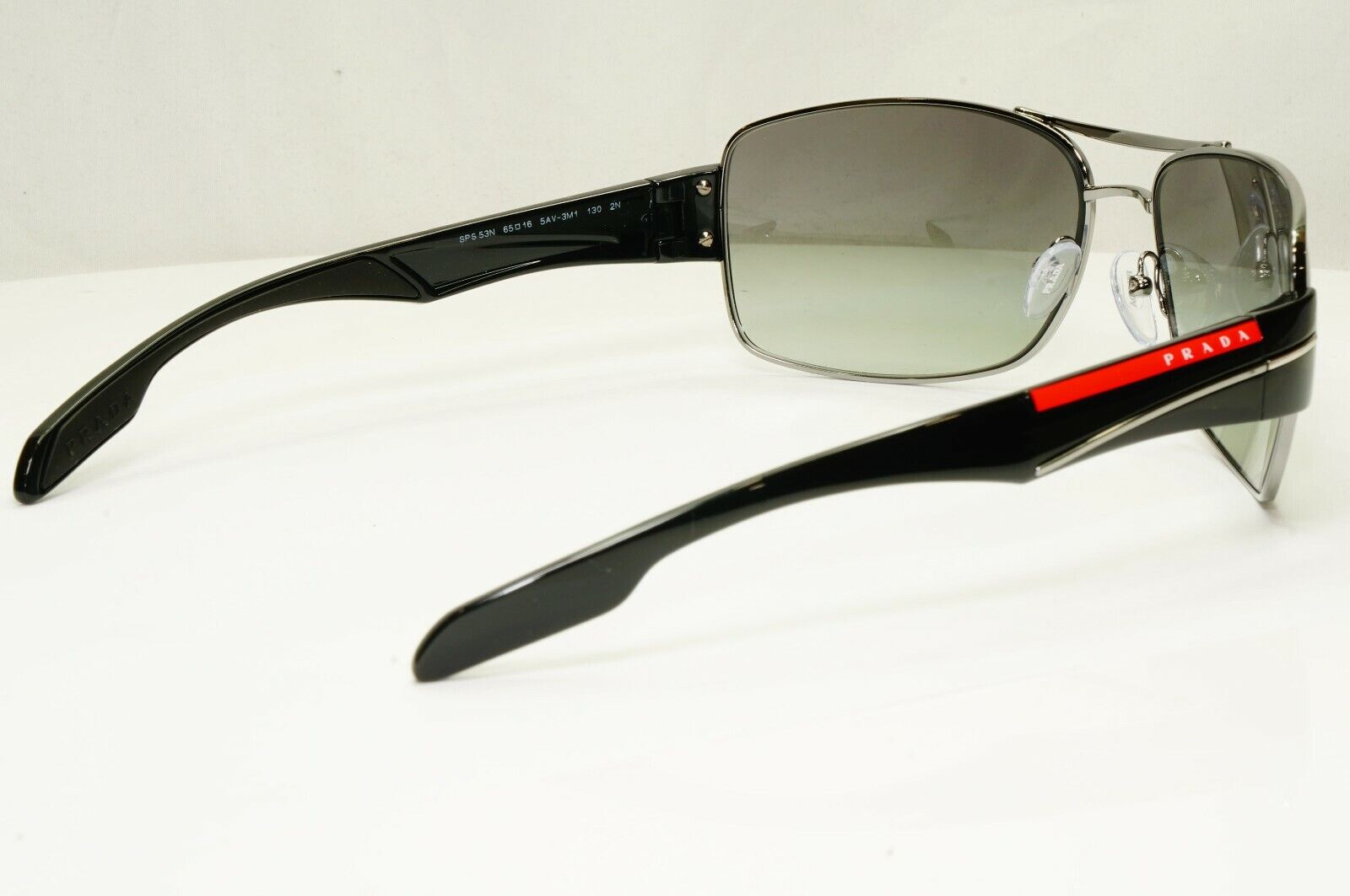 Prada Sunglasses Mens Black Grey Gradient Fade Square PS53NS SPS 53N 5AV-3M1