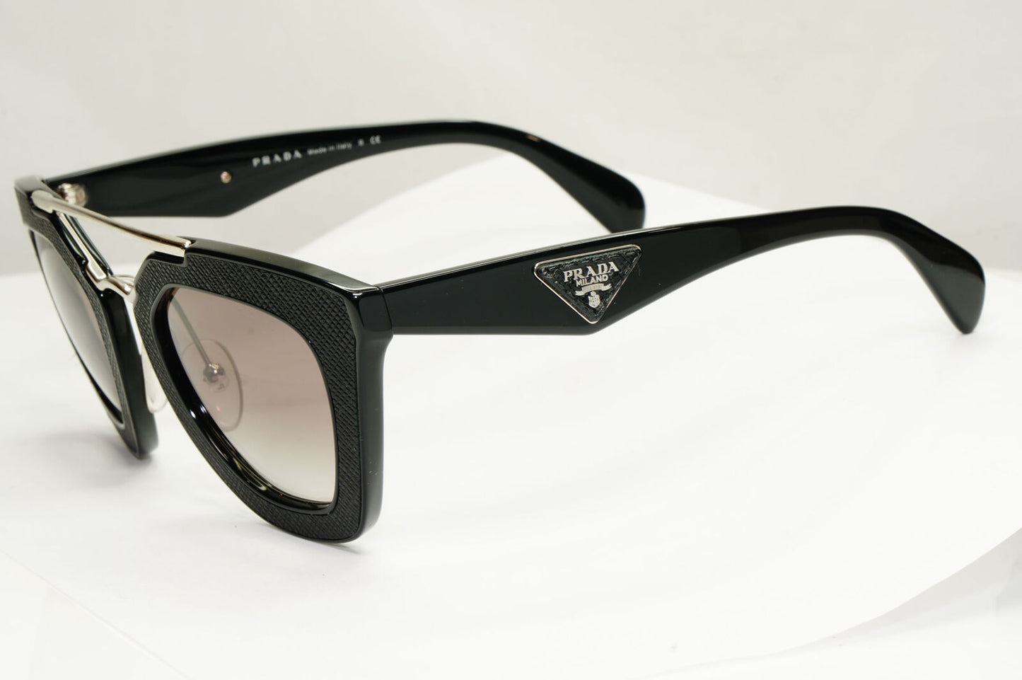 Prada Black Cinema Saffiano Leather Sunglasses PR14SS SPR 14S 1AB-0A7 221122