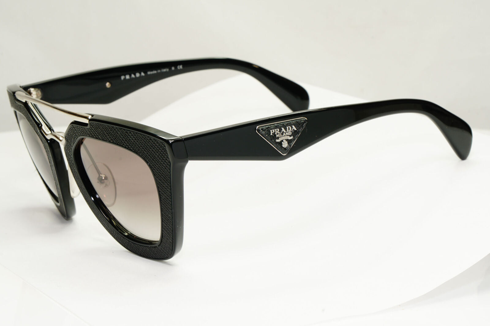 Prada Black Cinema Saffiano Leather Sunglasses PR14SS SPR 14S 1AB-0A7 221122