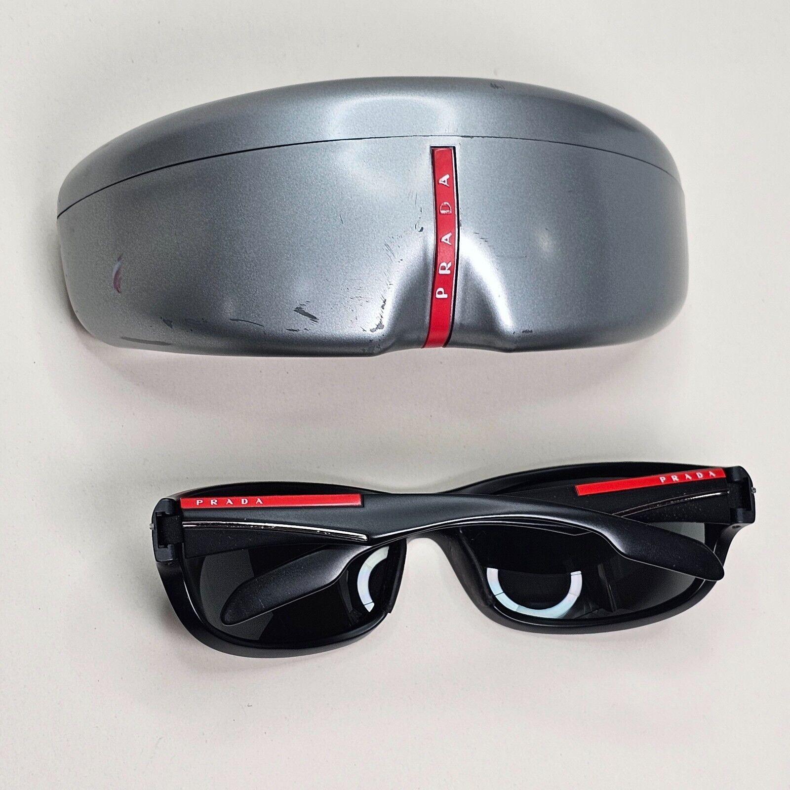 Prada Sunglasses 2011 Vintage Black Grey Wrap PS02NS SPS 02N 1BO-1A1 061024