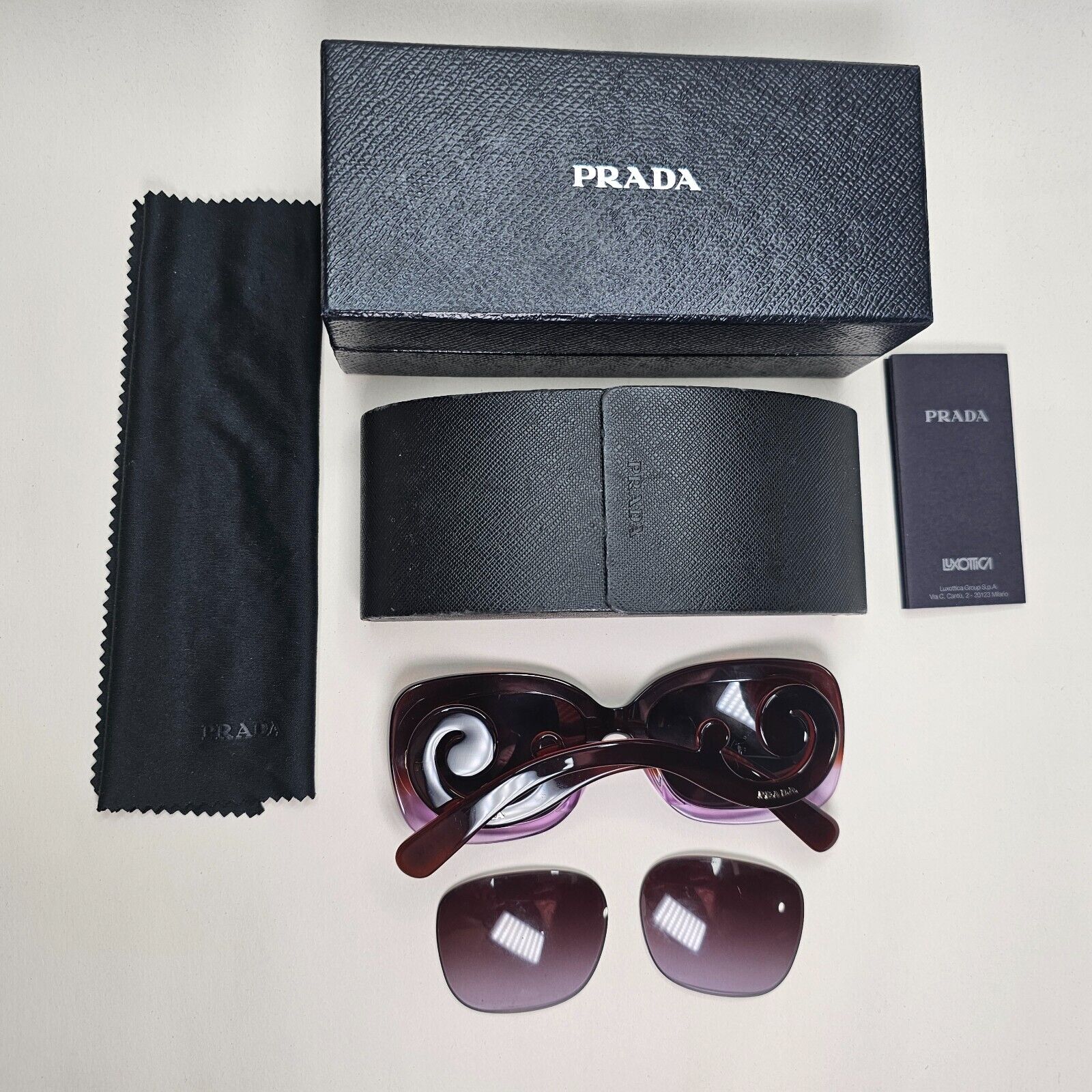 Prada Sunglasses Swirl Baroque Square Brown Black PR27OS SPR 27O OAY-6P1 120824