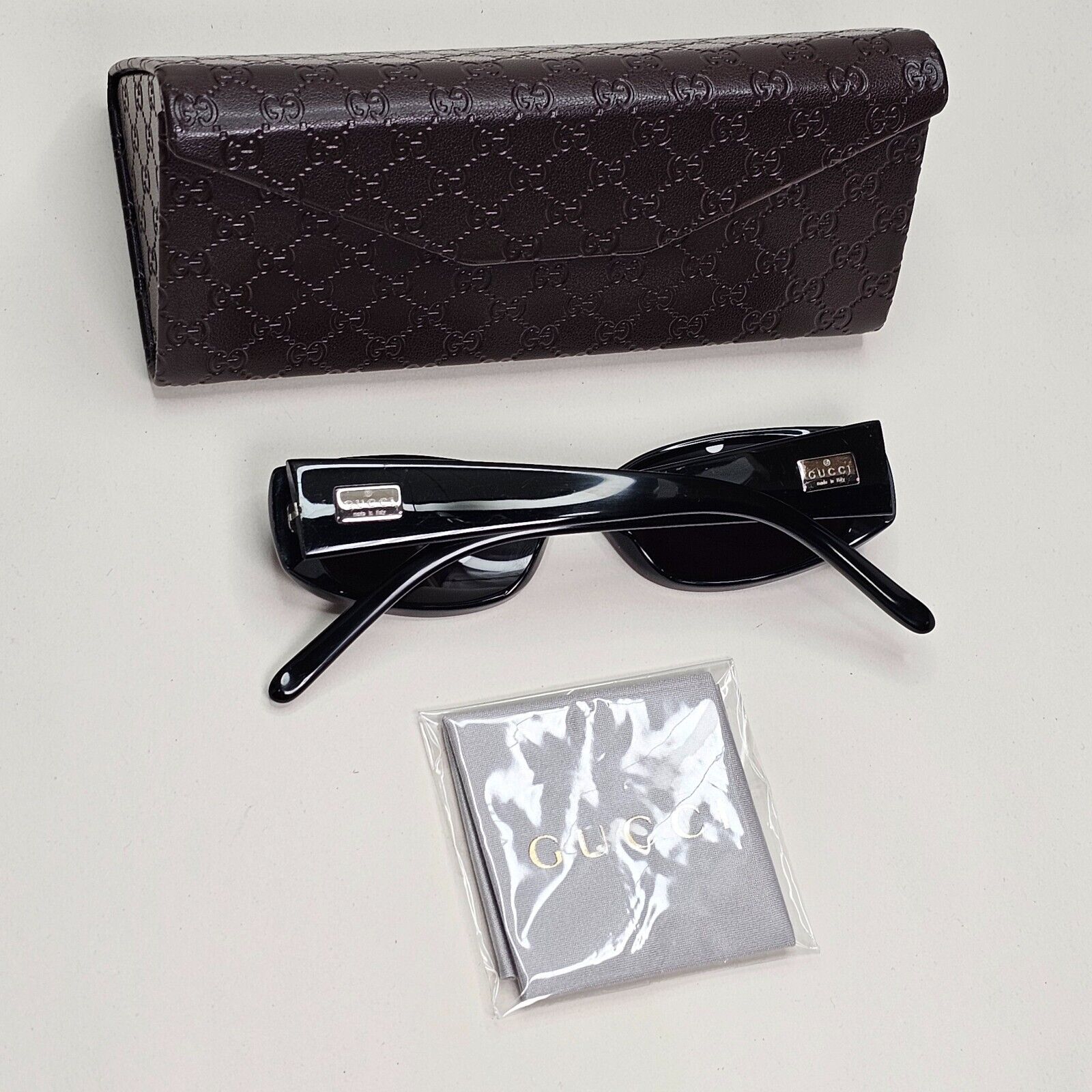 Gucci Sunglasses 1998 Vintage Black Rectangle GG 2451/S E5W Small 53mm 141024