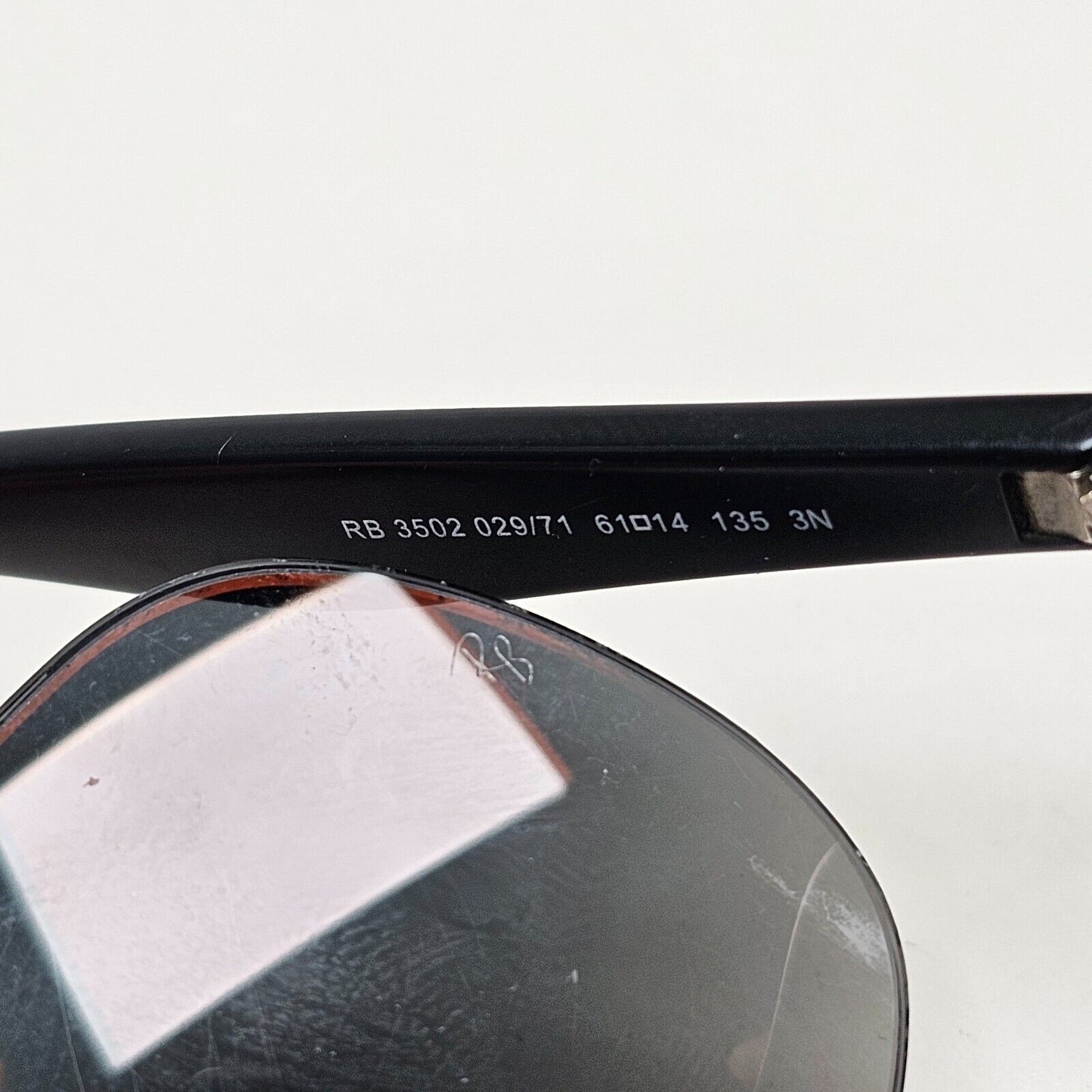 Ray-Ban Sunglasses with Custom Lenses Black Gunmetal Pilot RB 3502 029/71 211124