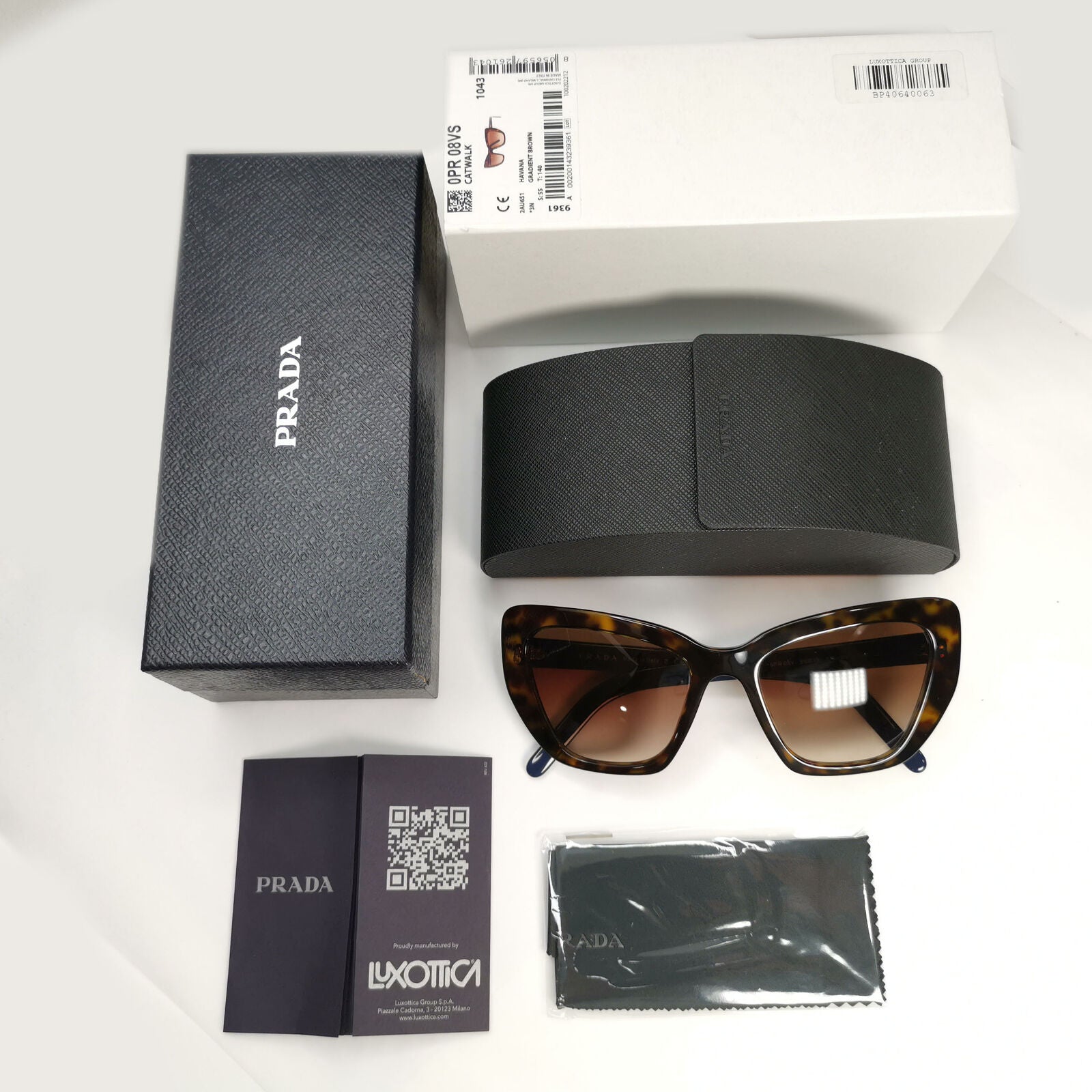 Prada Sunglasses Brown Blue Tortoiseshell Gradient Square PR08VS SPR 08V 2AU-6S1