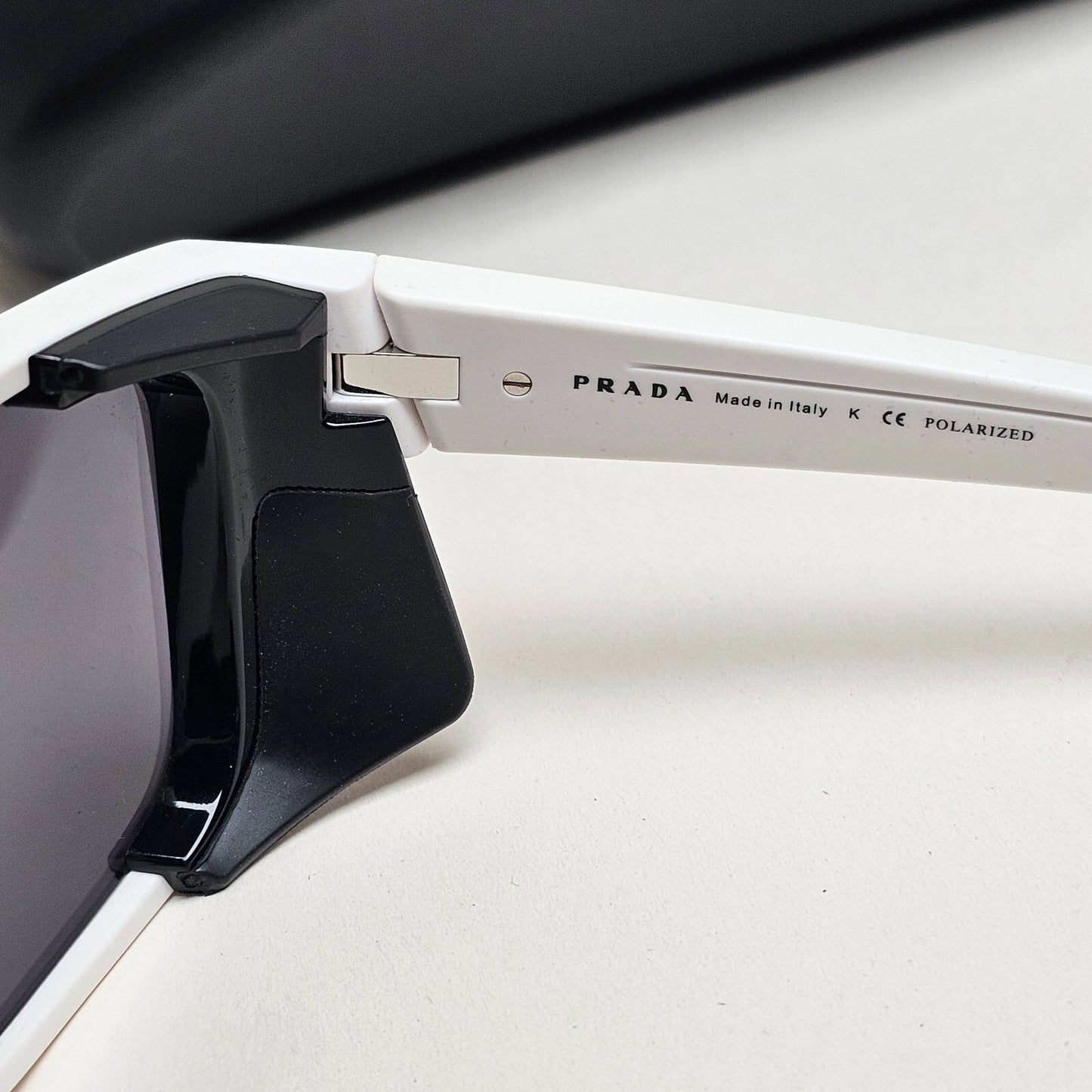 Prada Sunglasses Polarized White Wrap Side Shields PS07WS SPS 07W TWK-02G 200225