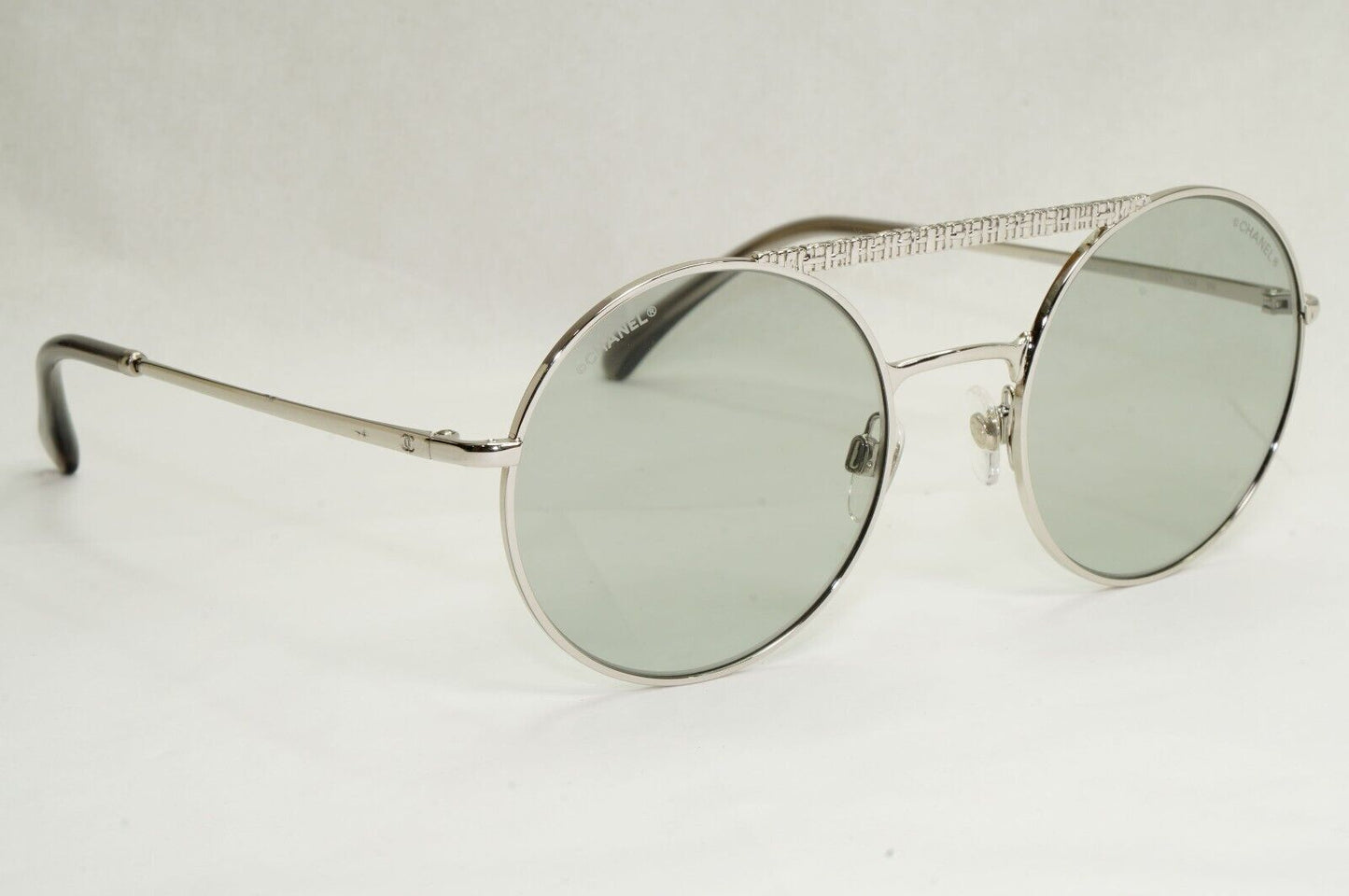 Chanel Sunglasses Silver Metal Grey Round Pilot 4232 c.124/87 200324