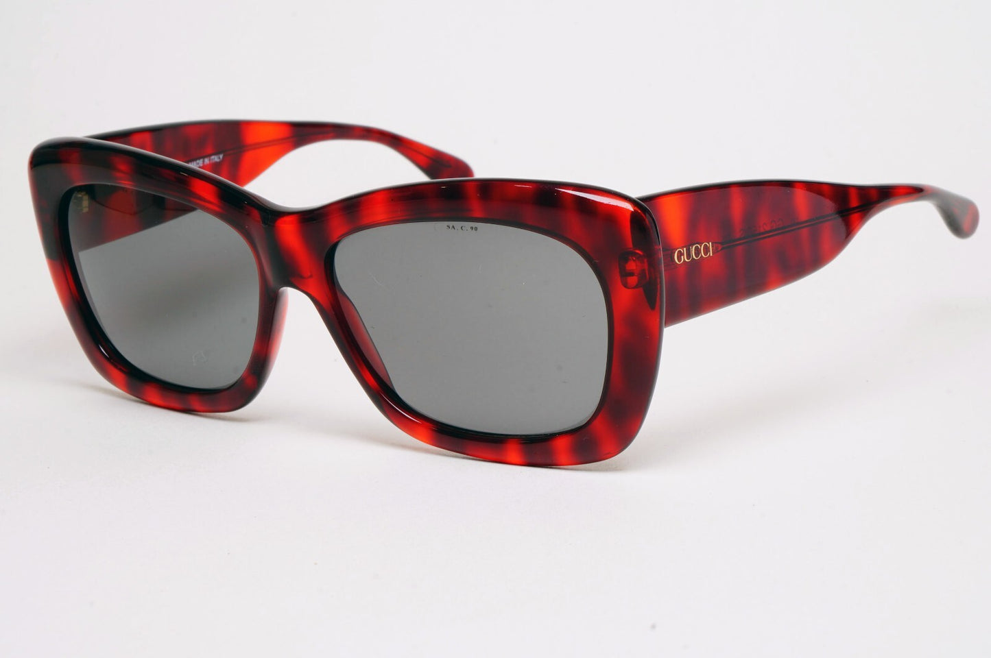 Gucci Sunglasses 1993 Vintage Square Red Bordo Marble Grey GG 2150/S C35 070325