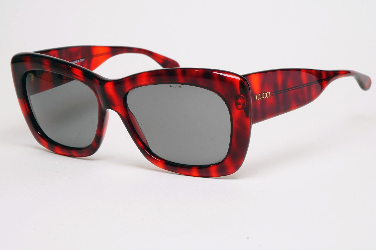 Gucci Sunglasses 1993 Vintage Square Red Bordo Marble Grey GG 2150/S C35 070325