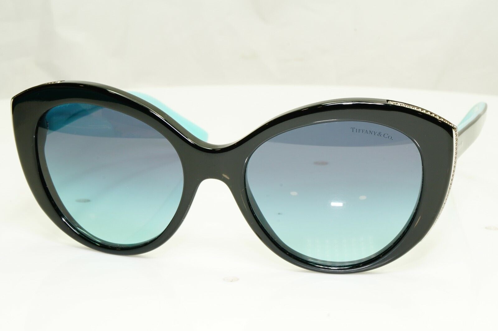 Tiffany & Co Blue Black Gradient Sunglasses Silver Diamond Point TF 4151 8001/9S