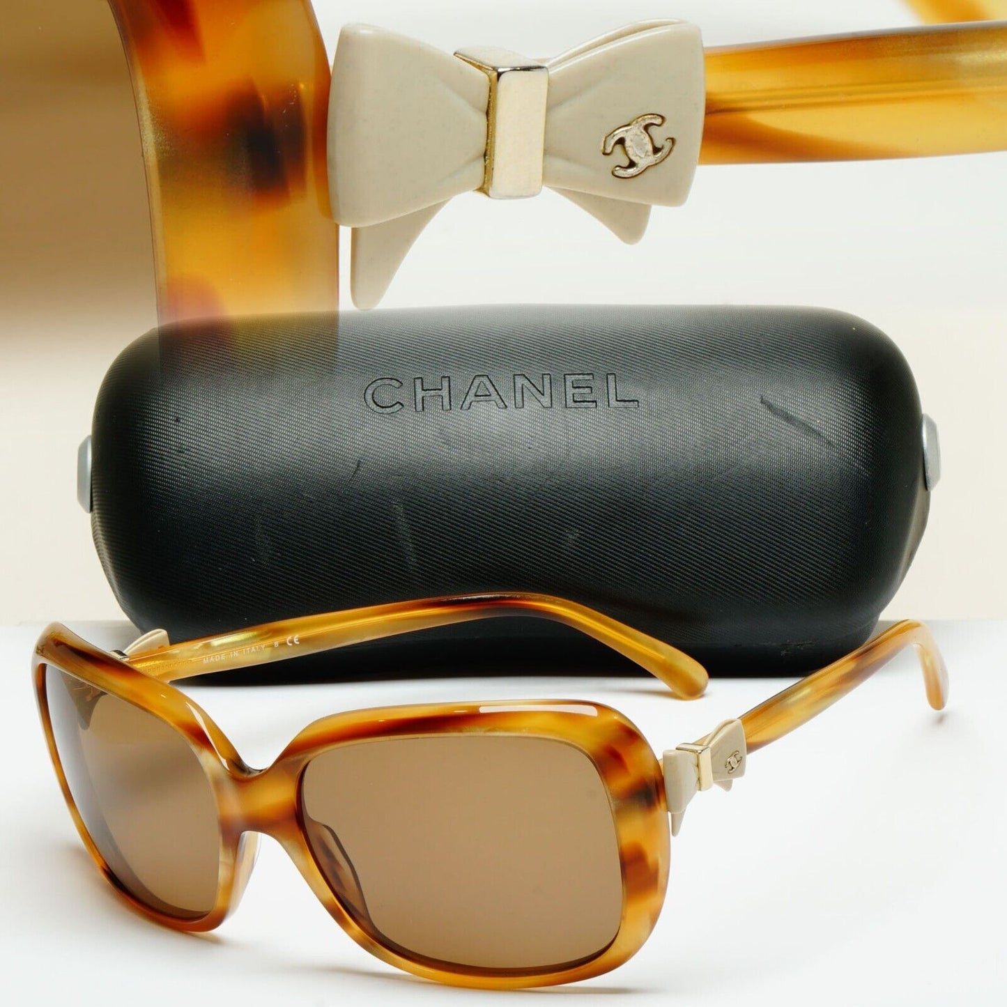 Chanel Sunglasses Bows 2011 Vintage Brown Square 5171 c.938/3B 60mm 100225
