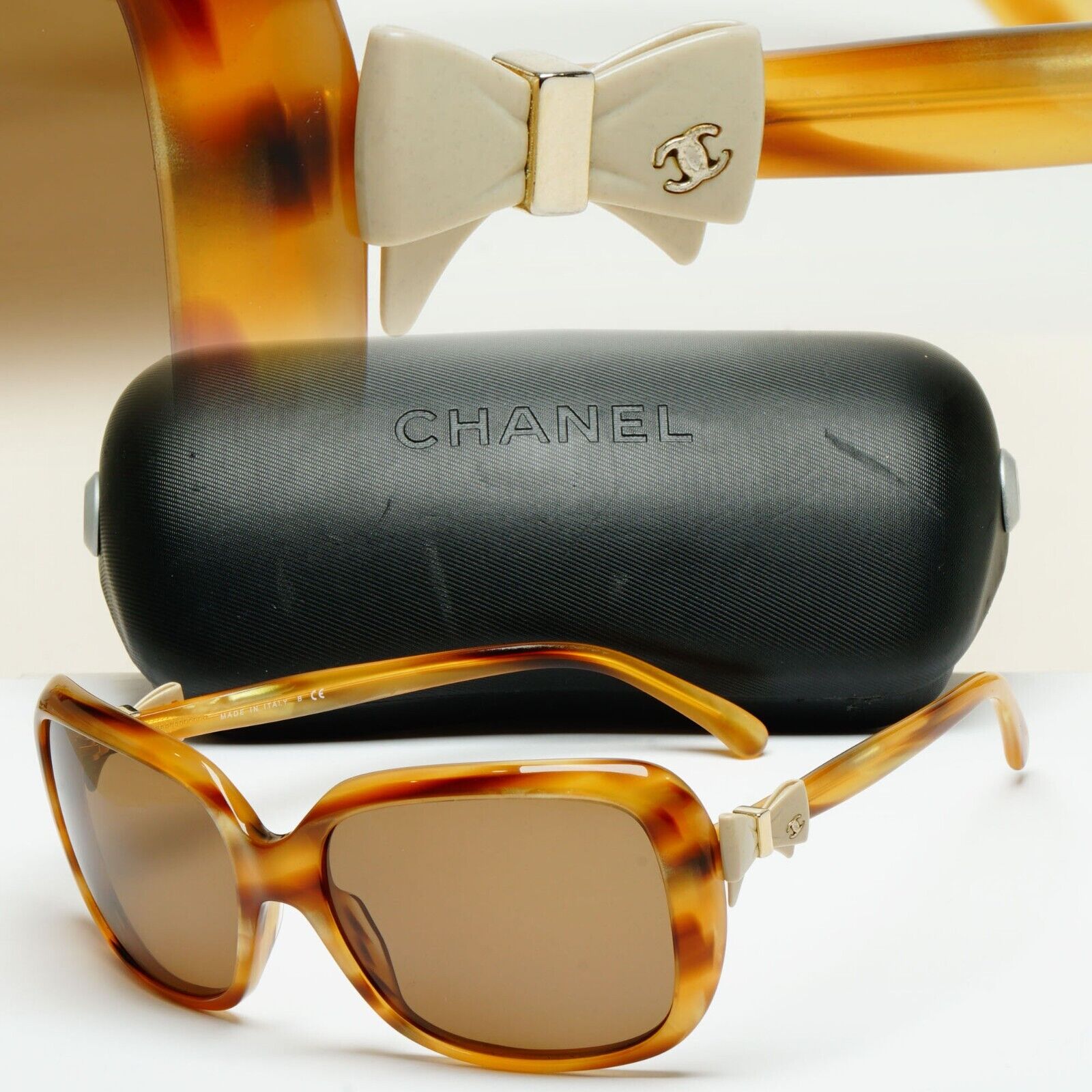 Chanel Sunglasses Bows 2011 Vintage Brown Square 5171 c.938/3B 60mm 100225