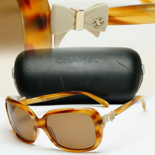 Chanel Sunglasses Bows 2011 Vintage Brown Square 5171 c.938/3B 60mm 100225