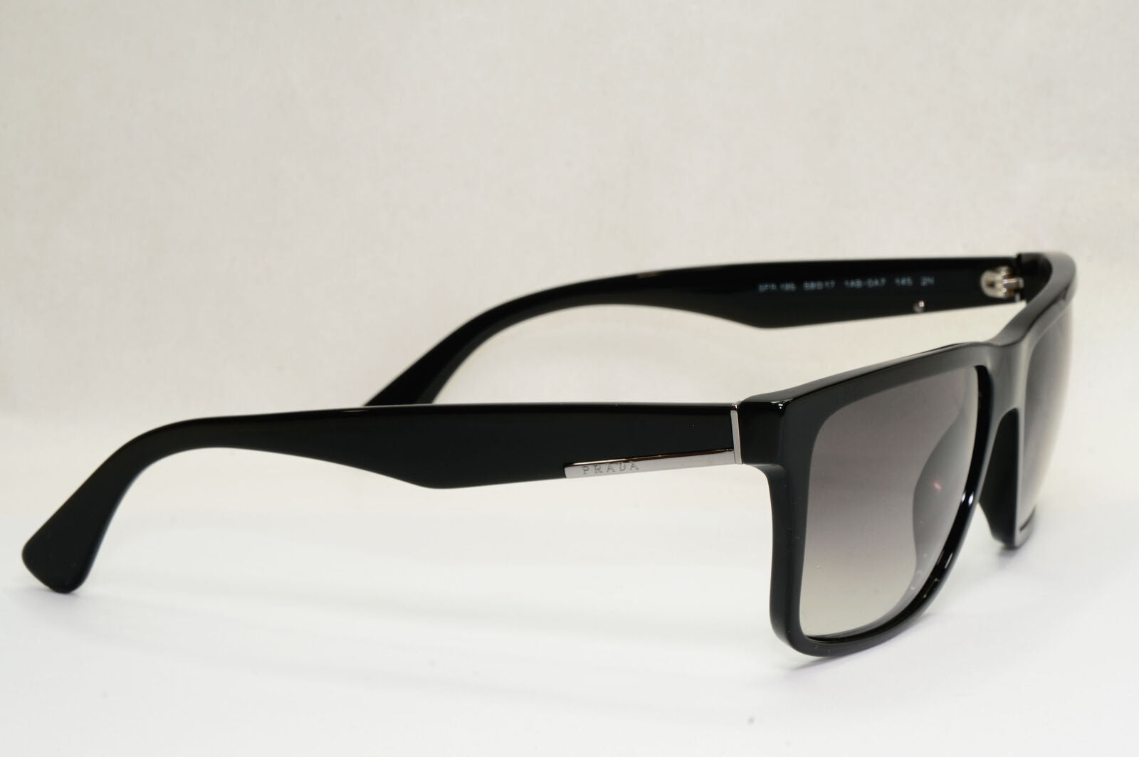 Prada Sunglasses Black Grey Gradient Square Glossy PR19SS SPR 19S 1AB-0A7 59mm