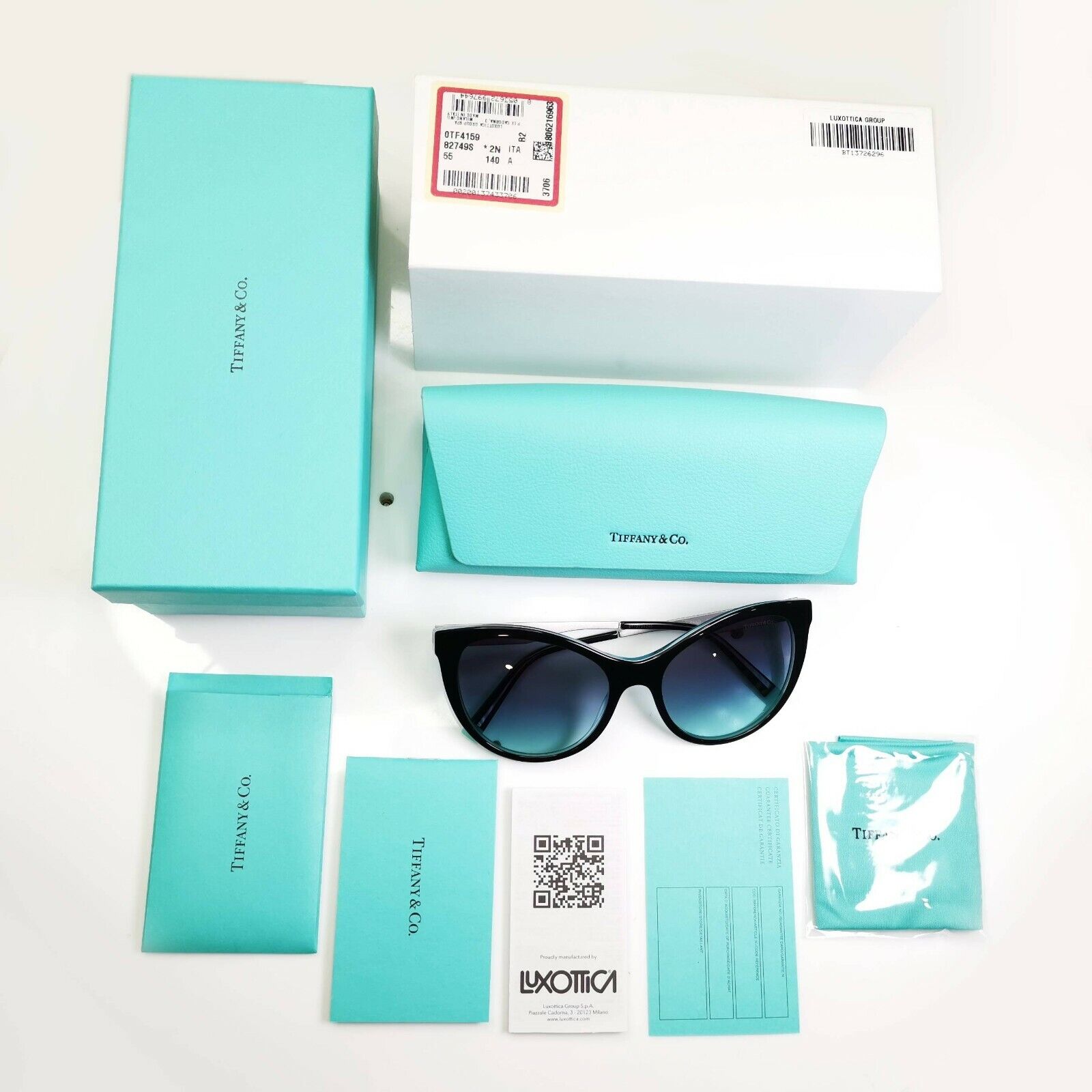 Authentic Tiffany & Co Womens Sunglasses Silver Diamond Point TF 4159 8274/9S