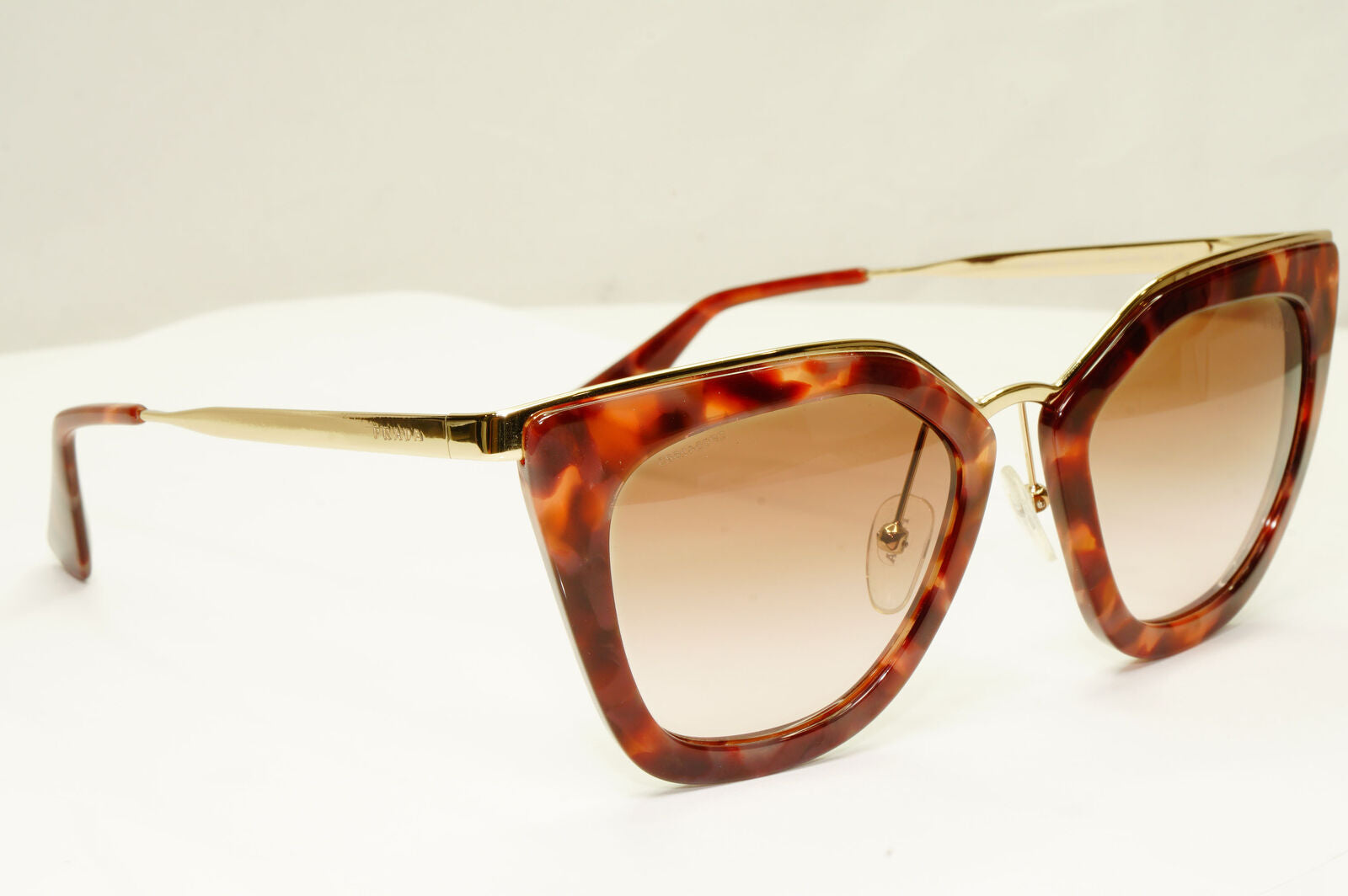 Prada Cinema Brown Sunglasses Gold Marble Gradient Square SPR 53S PR53SS UE0-0A6